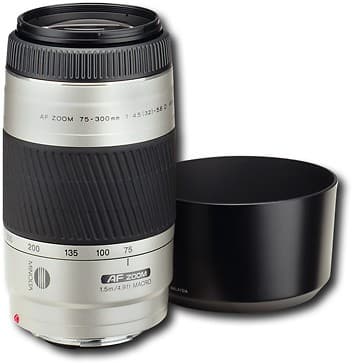 Angle Standard. Minolta - Maxxum D-Series 75-300mm f/4.5-5.6 Zoom Lens.