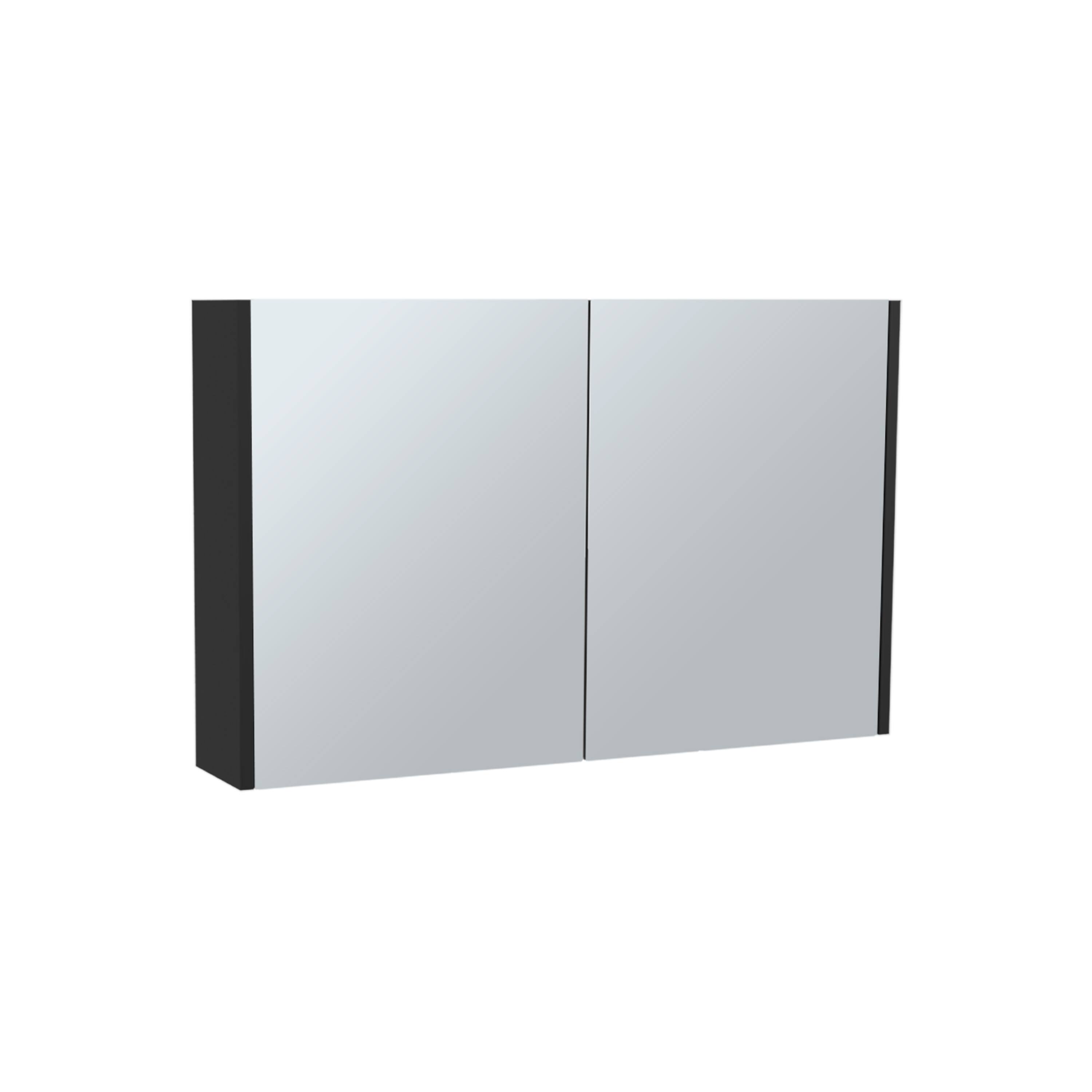 Alt View 2. TuHome - Bouti 19.7" H X 31.5" W Double Door Mirror Medicine Cabinet, Three Interior Shelves For Bathroom, Kitchen - Black Wengue.