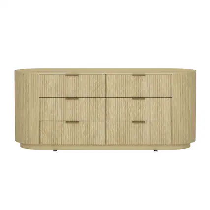 Front. Manhattan Comfort - Olivia Modern 71" Dresser - Natural Oak.