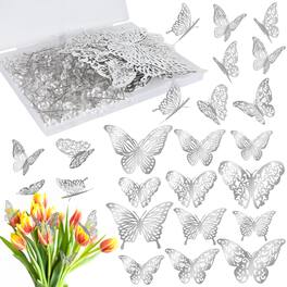 Stylel Star - 148 Flower Bouquet Accessories with 100Pcs Corsage Pins and 48Pcs 3D Butterfly Decorations for Valentines Wedding Birthd - Default