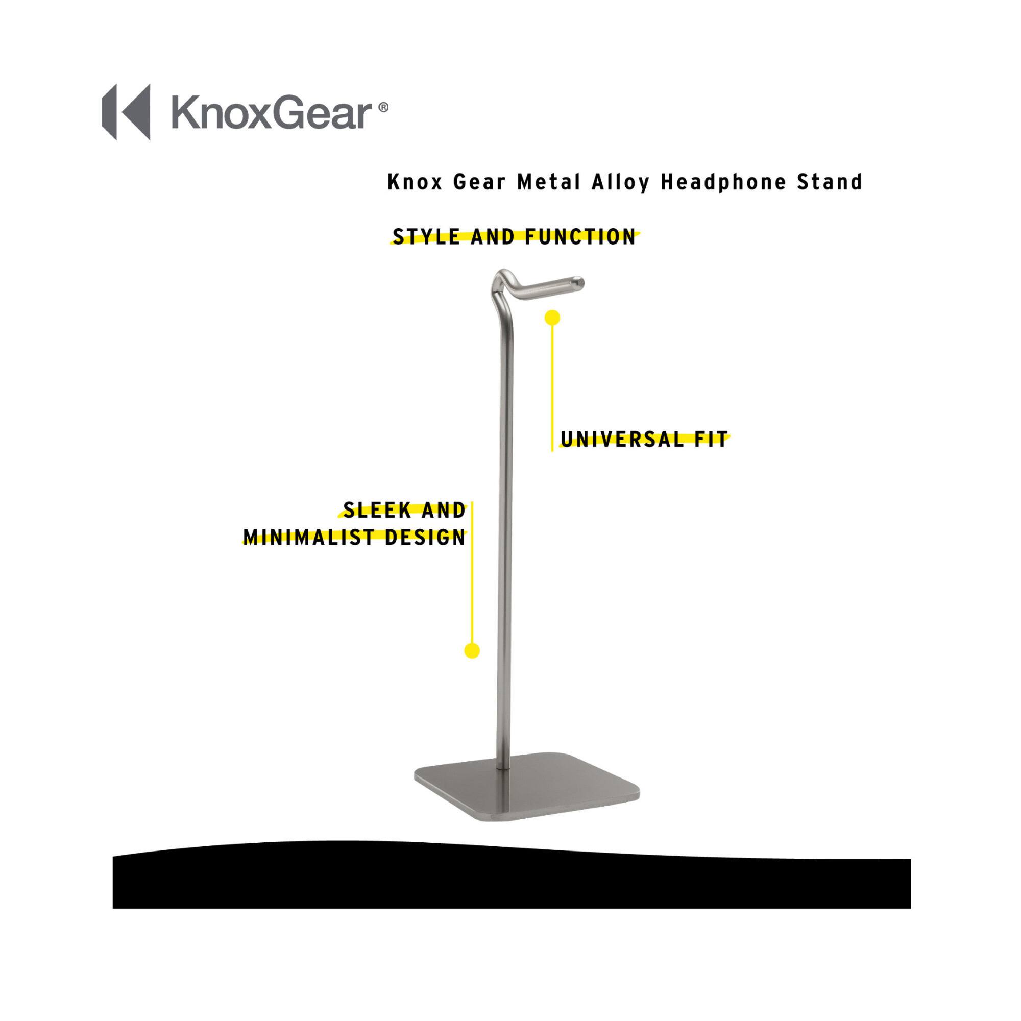 KnoxGear Metal Alloy Headphone Stand Style and Function Universal Fit Sleek and Minimalist Design