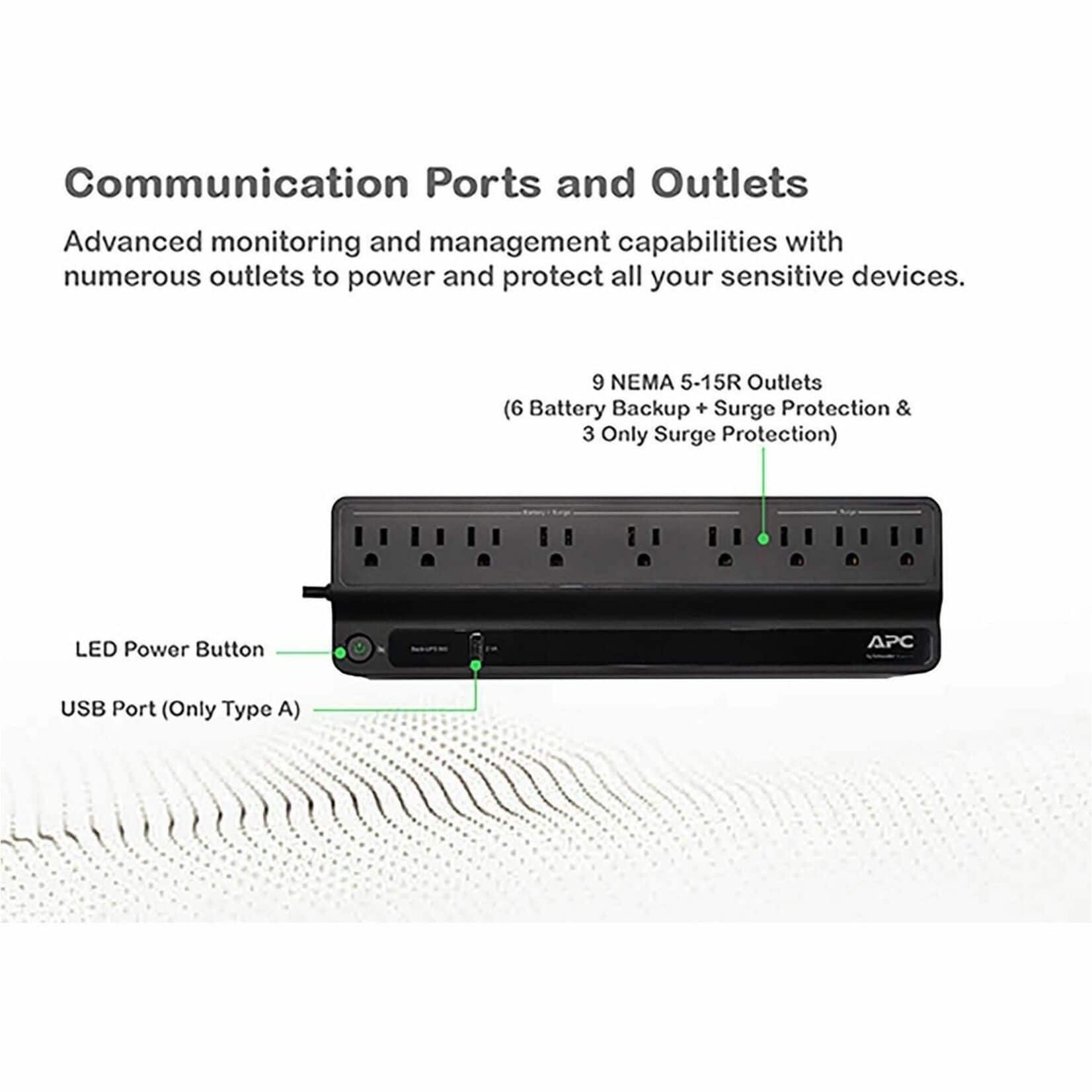 APC - Back-UPS, 900VA/480W, Tower/Wall Mount, 9 Outlets, LED