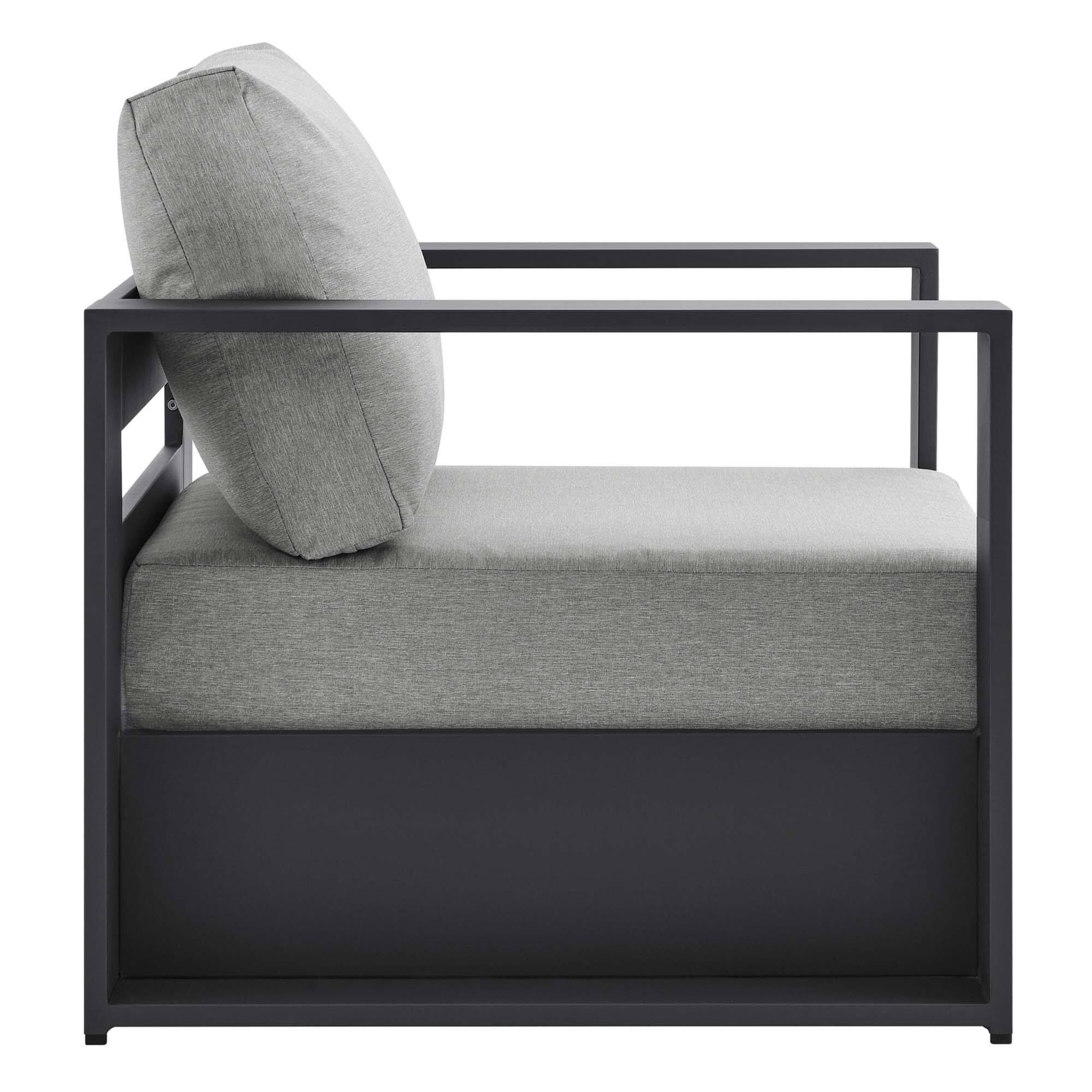 Alt View 2. Modway - Tahoe Outdoor Patio Powder-Coated Aluminum Armchair by Modway - Gray Gray.