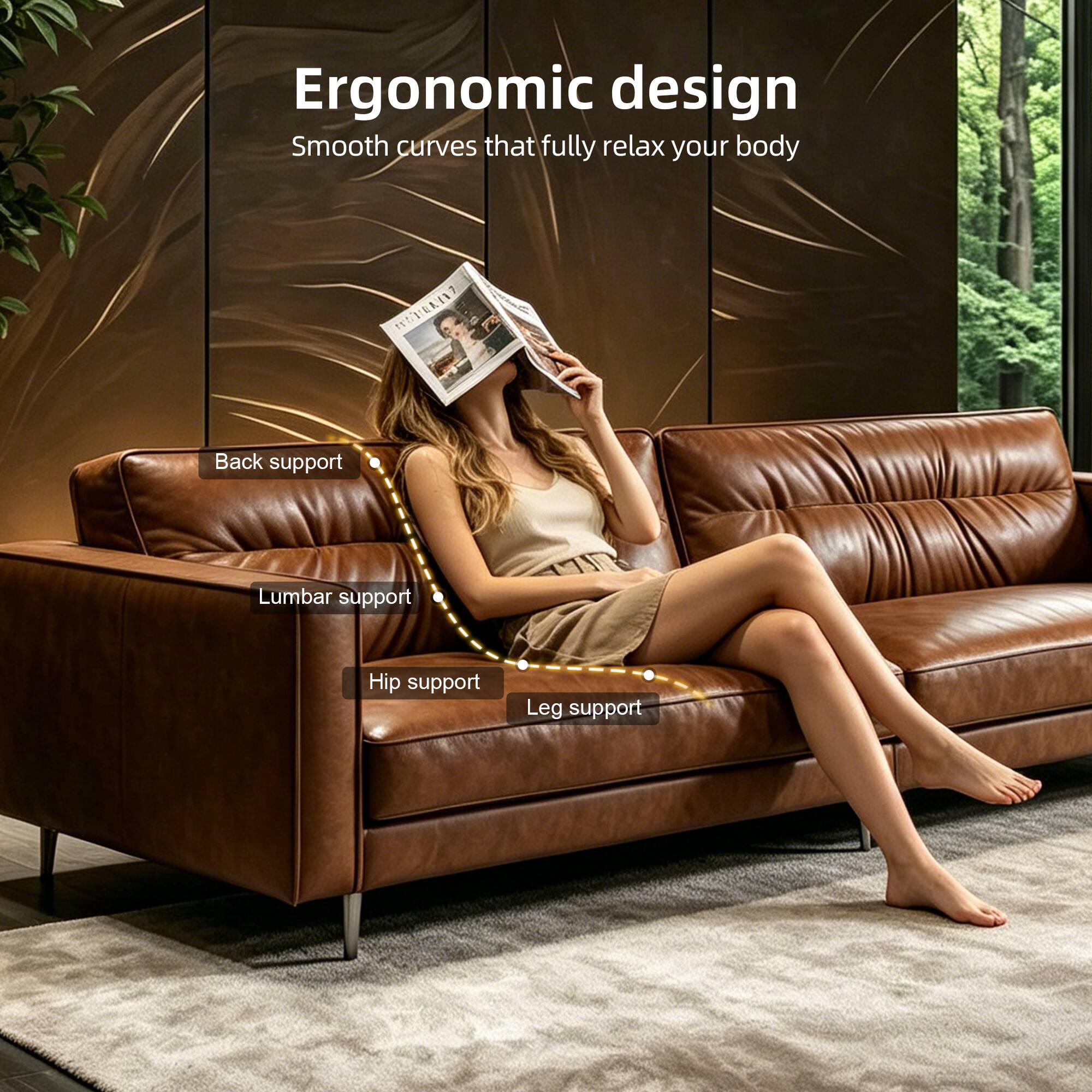 Ergonomic design  
Smooth curves that fully relax your body  
Back support  
Lumbar support  
Hip support  
Leg support