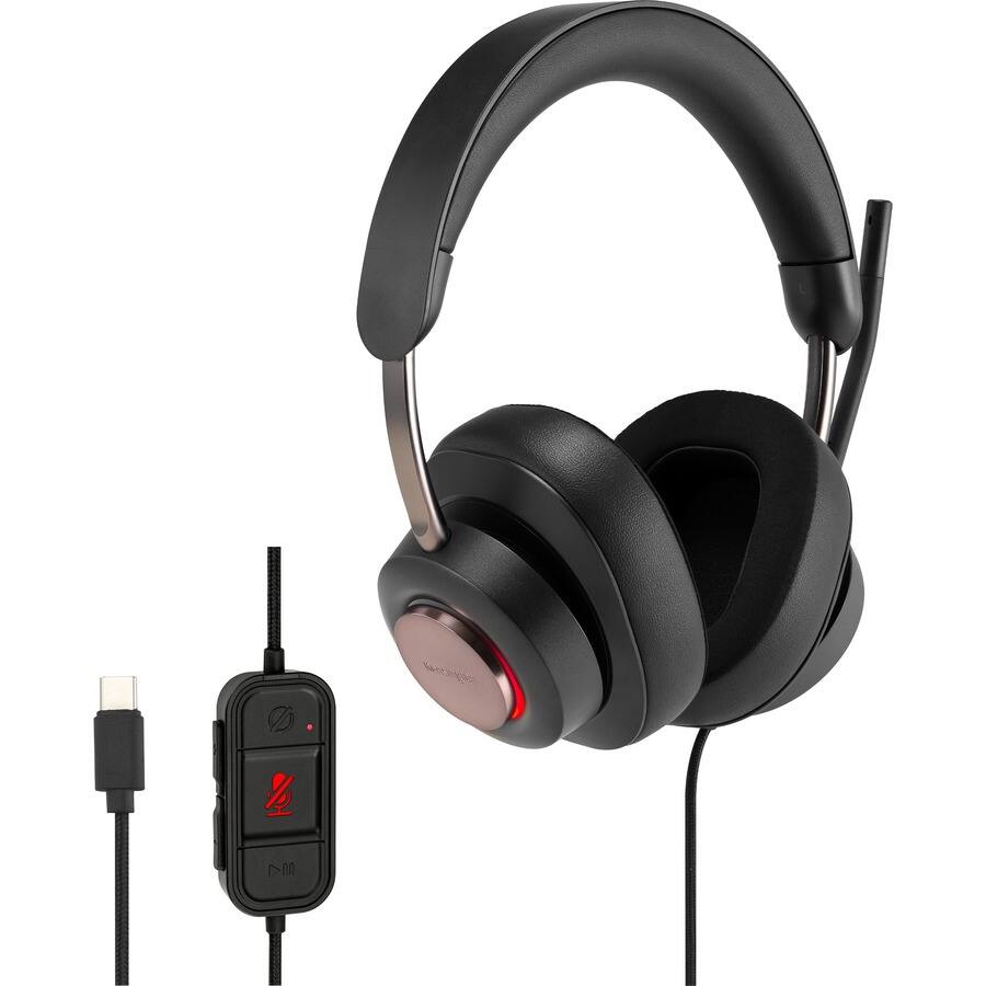 Alt View 7. Kensington - Kensington H2000 USB-C Over-Ear Headset - Stereo - USB Type C - Wired - 32 Ohm - 20 Hz to 20 kHz - Over-the-ear - Black.