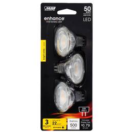 FEIT ELECTRIC - Feit Enhance MR16 GU5.3 LED Bulb Bright White 50 Watt Equivalence 3 pk