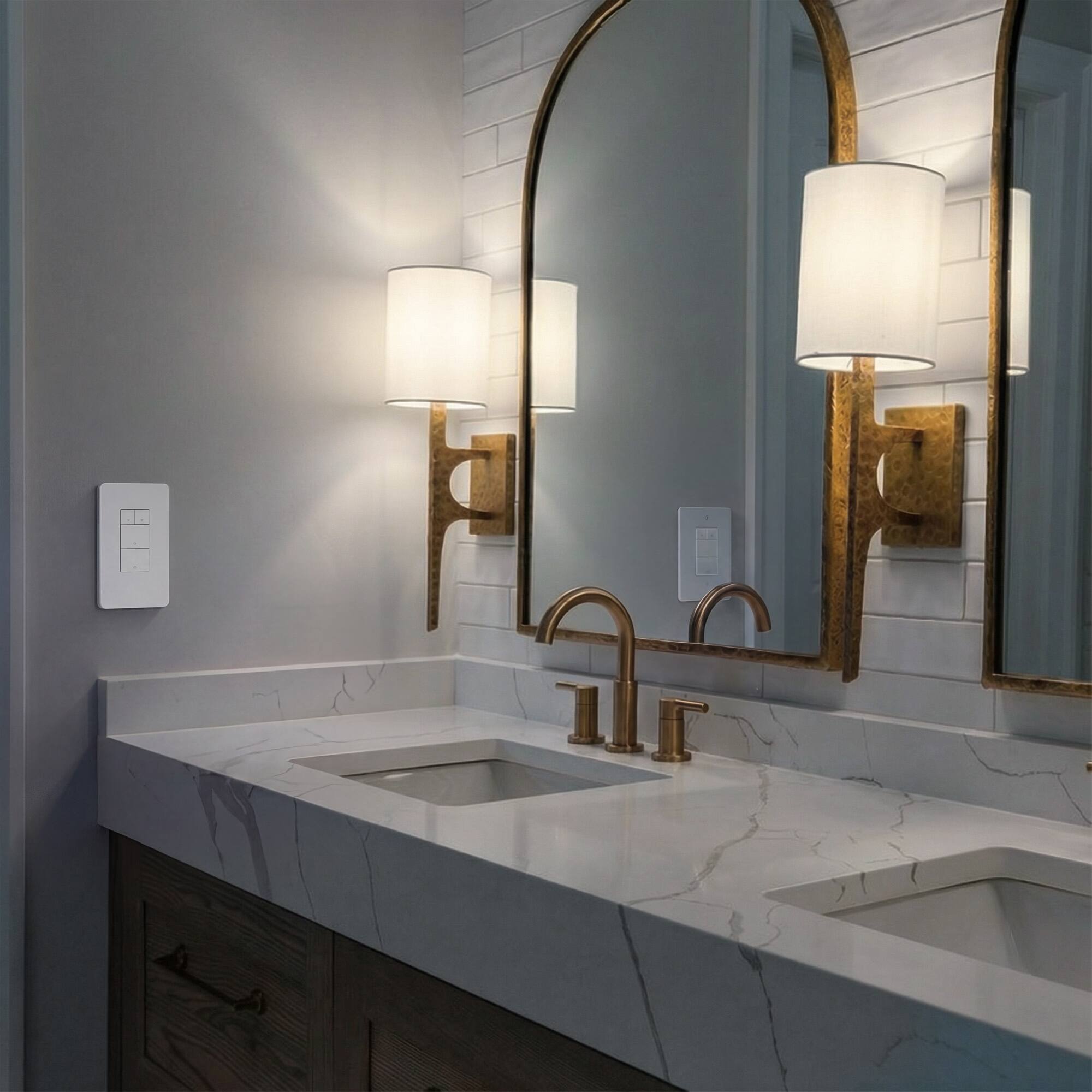 Alt View 6. Akicon - Akicon Single Pole LED Dimmer Switch with Motion-Activated Wall Plate for Bathroom Exhaust Fan in White - White.