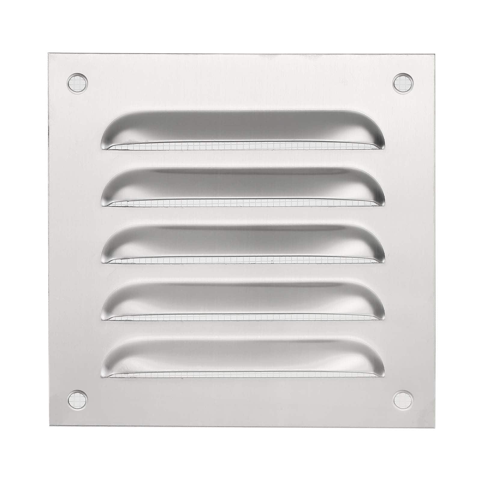 Unique Bargains - 6"x8" Stainless Steel Vent Cover, Screen Air Grille Ventilation Cover HVAC Louvered Grill Built-in Mesh for Home - Silver
