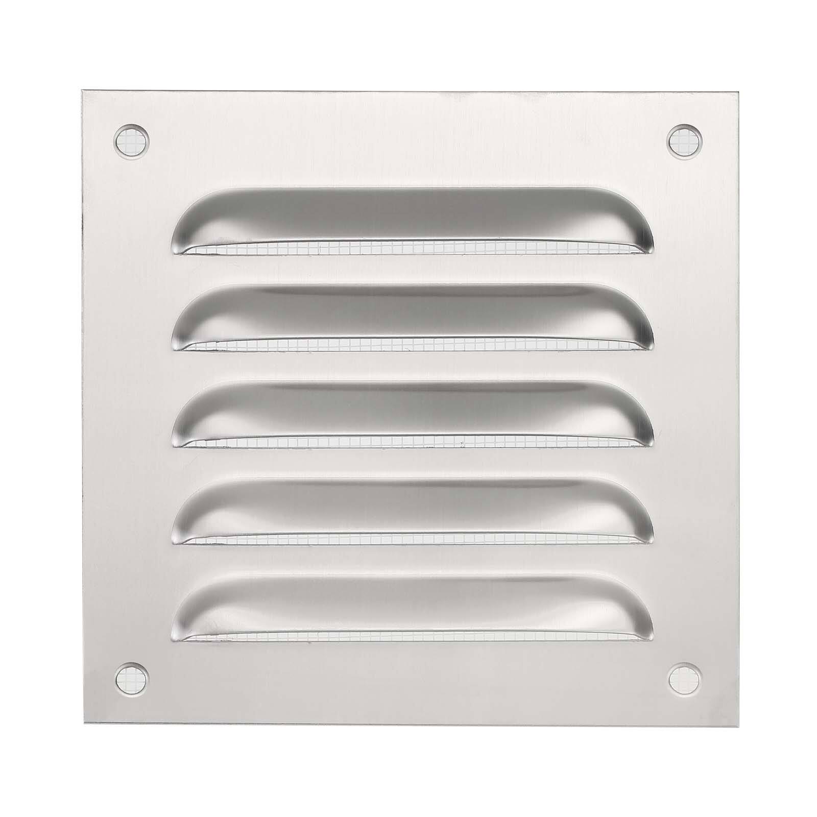 Front. Unique Bargains - 6"x8" Stainless Steel Vent Cover, Screen Air Grille Ventilation Cover HVAC Louvered Grill Built-in Mesh for Home - Silver.