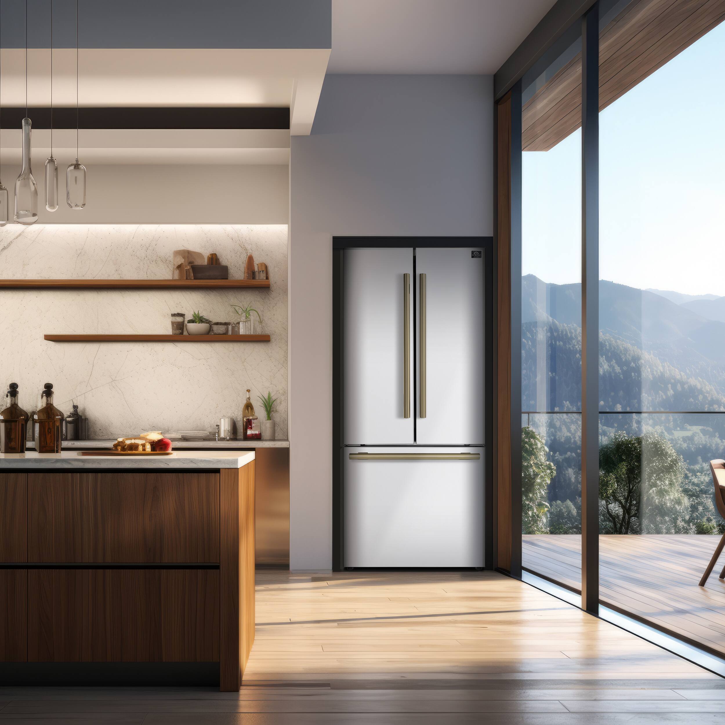 Alt View 12. Forno Appliances - Gallipoli 17.5 Cu. Ft. Freestanding French Door Refrigerator - White.