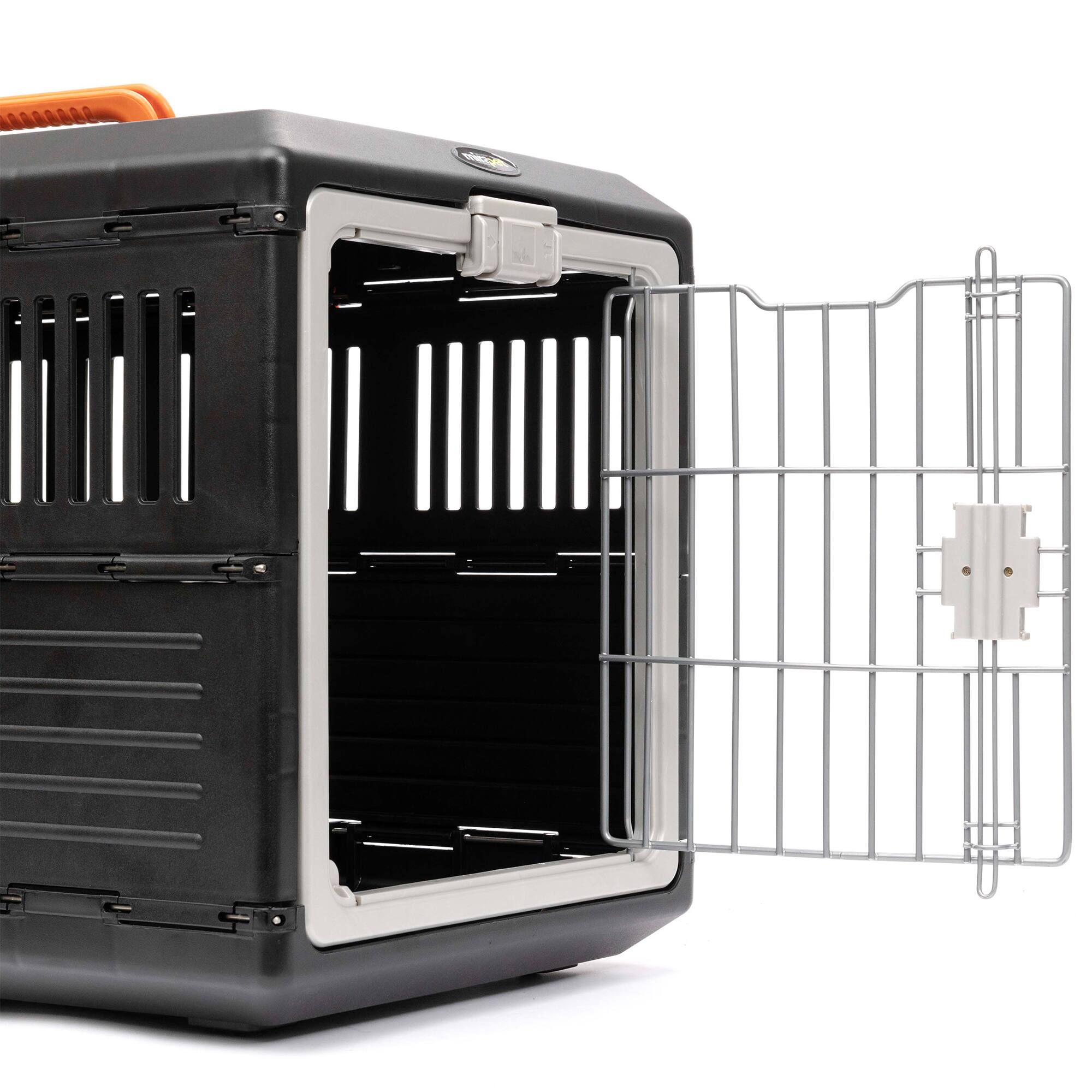 Alt View 6. Mirapet - Mirapet Pet Carrier, Collapsible Crate for Large Dogs or Cats, 26", Black/Orange.