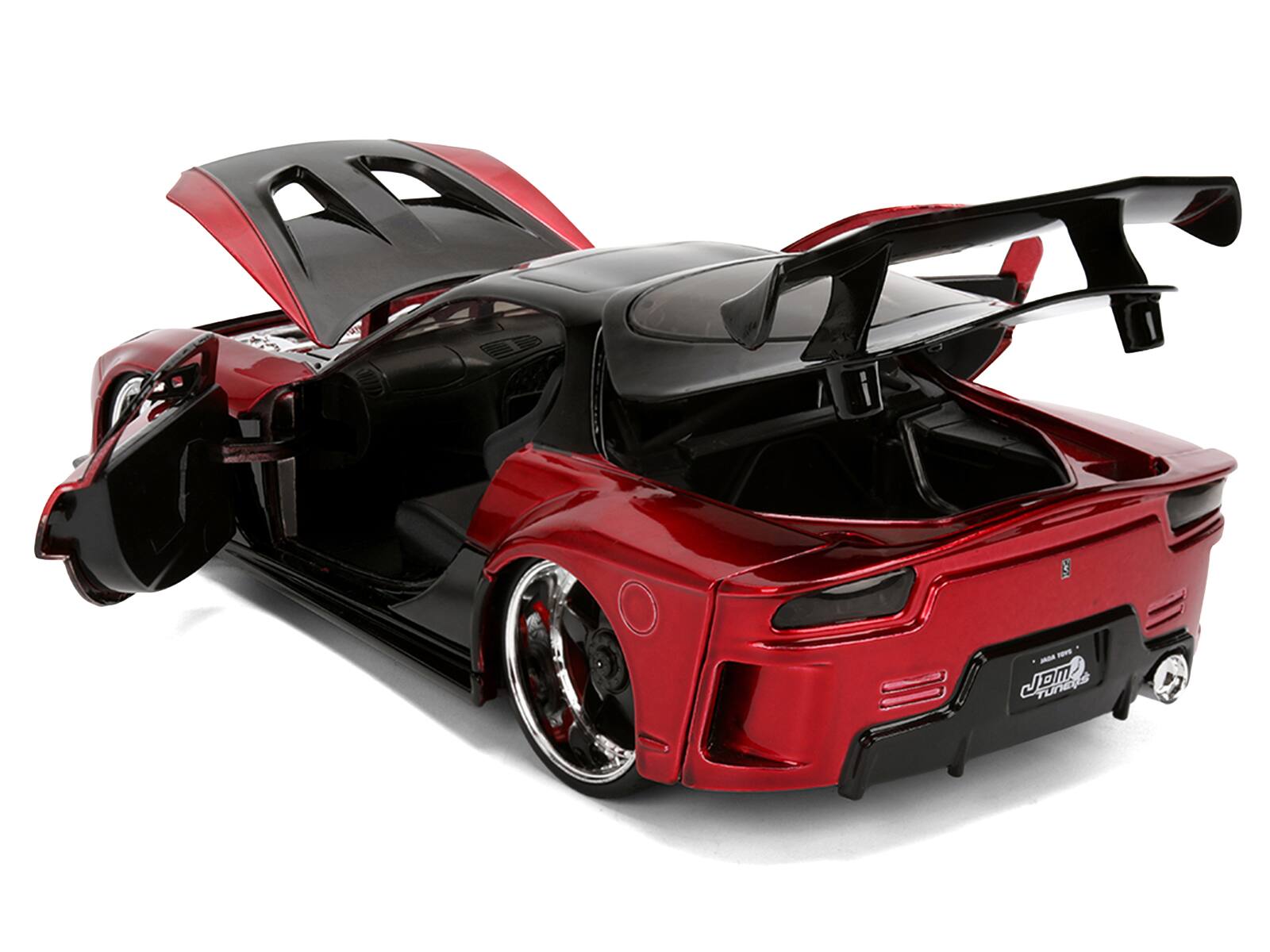 Alt View 3. Jada - 1995 Mazda RX-7 Widebody RHD "VeilSide" Black and Red Metallic "JDM Tuners" Series 1/24 Diecast Model Car by Jada - Multicolor.