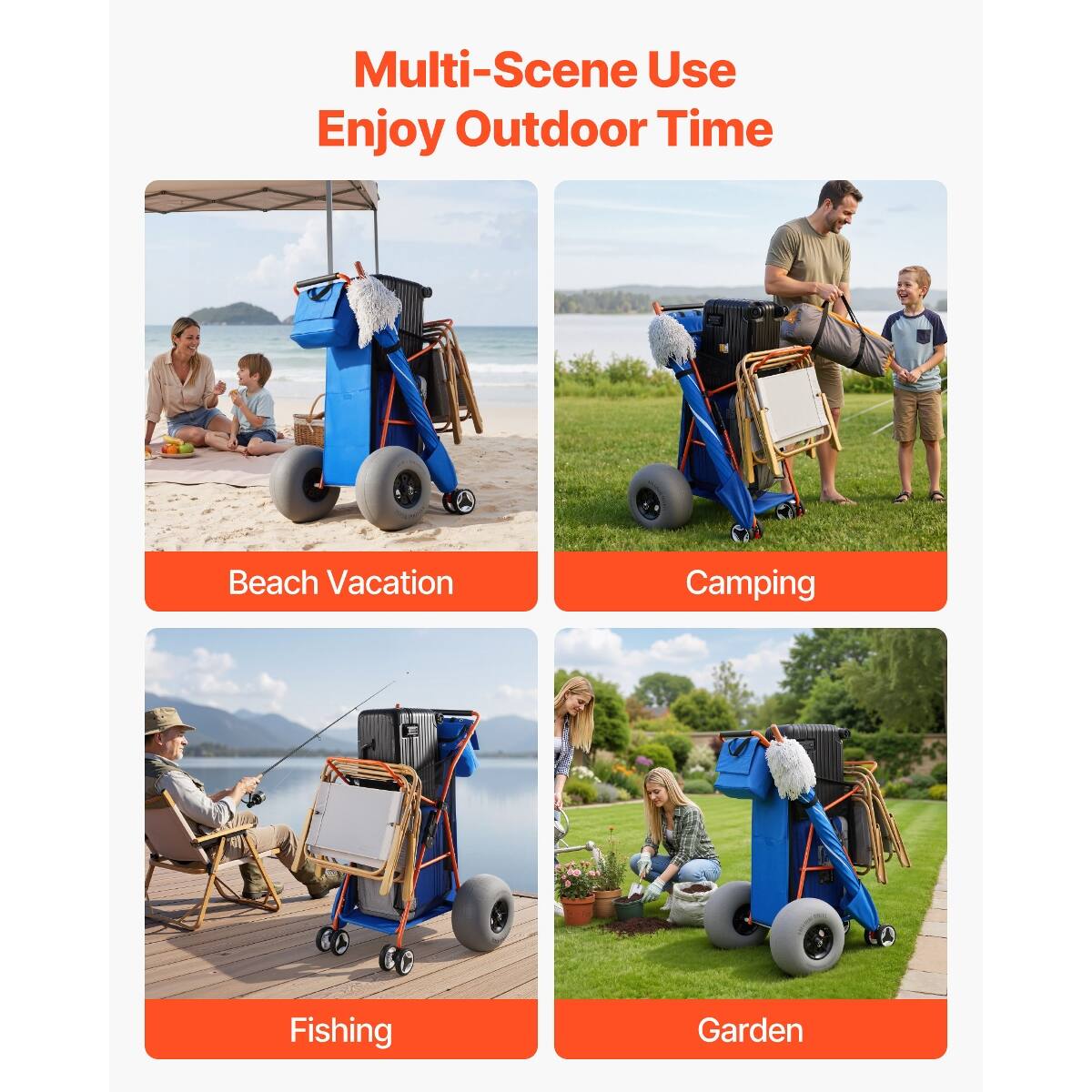 Multi-Scene Use  
Enjoy Outdoor Time

Beach Vacation  
Camping  
Fishing  
Garden