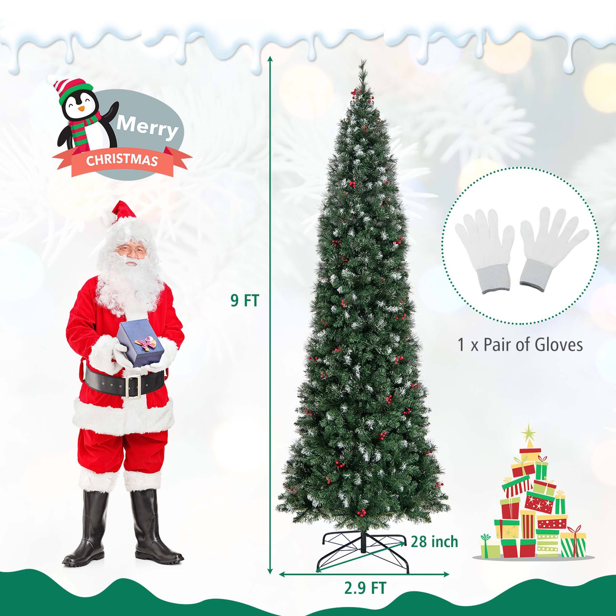 Merry Christmas 9 FT 1 X Pair of Gloves 28 inch 2.9 FT