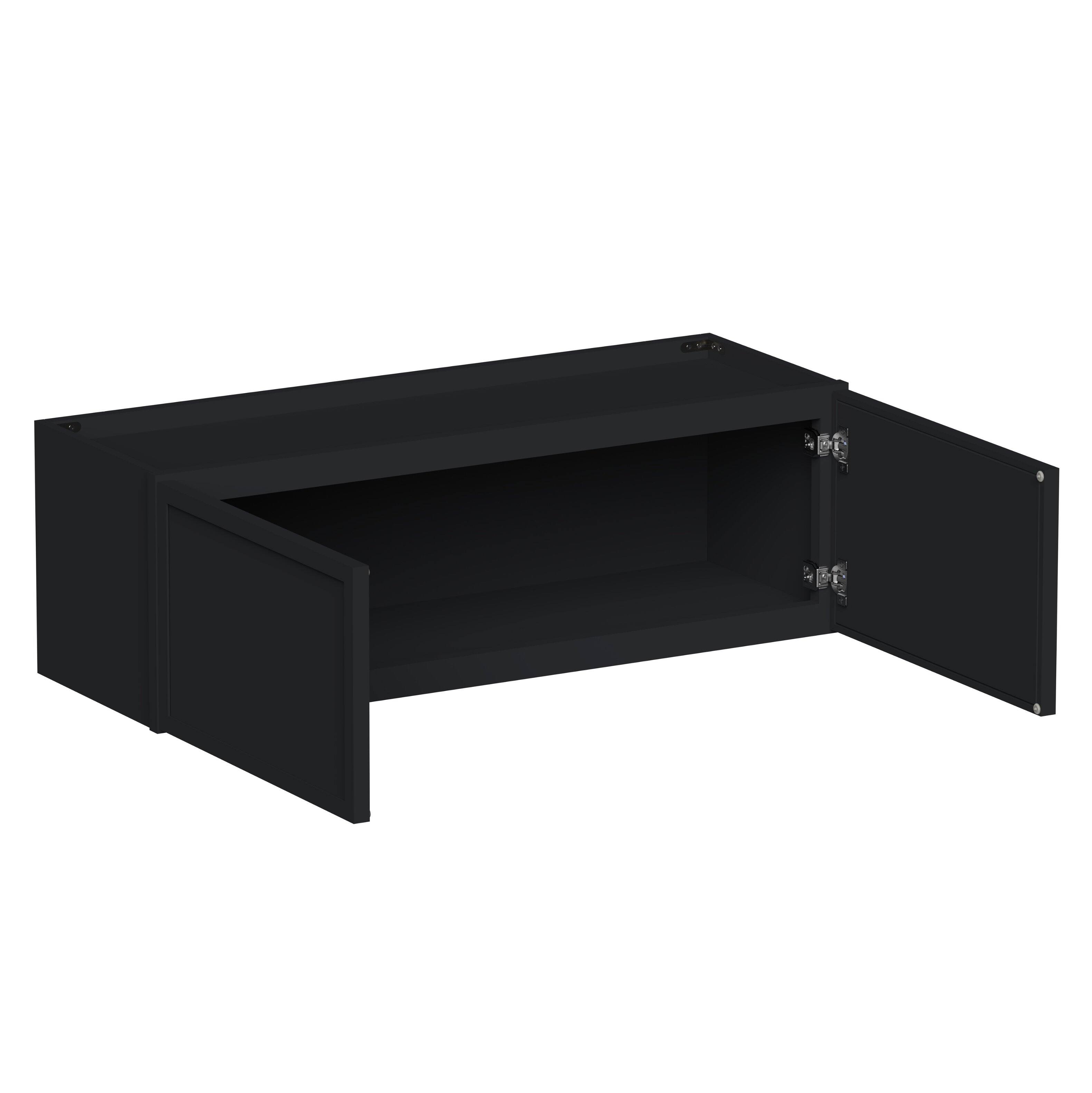 Angle. Boyel Living - 36-in W x 12-in H x 12-in D Shaker RTA Kitchen Wall Cabinet with Soft-Close - Black.