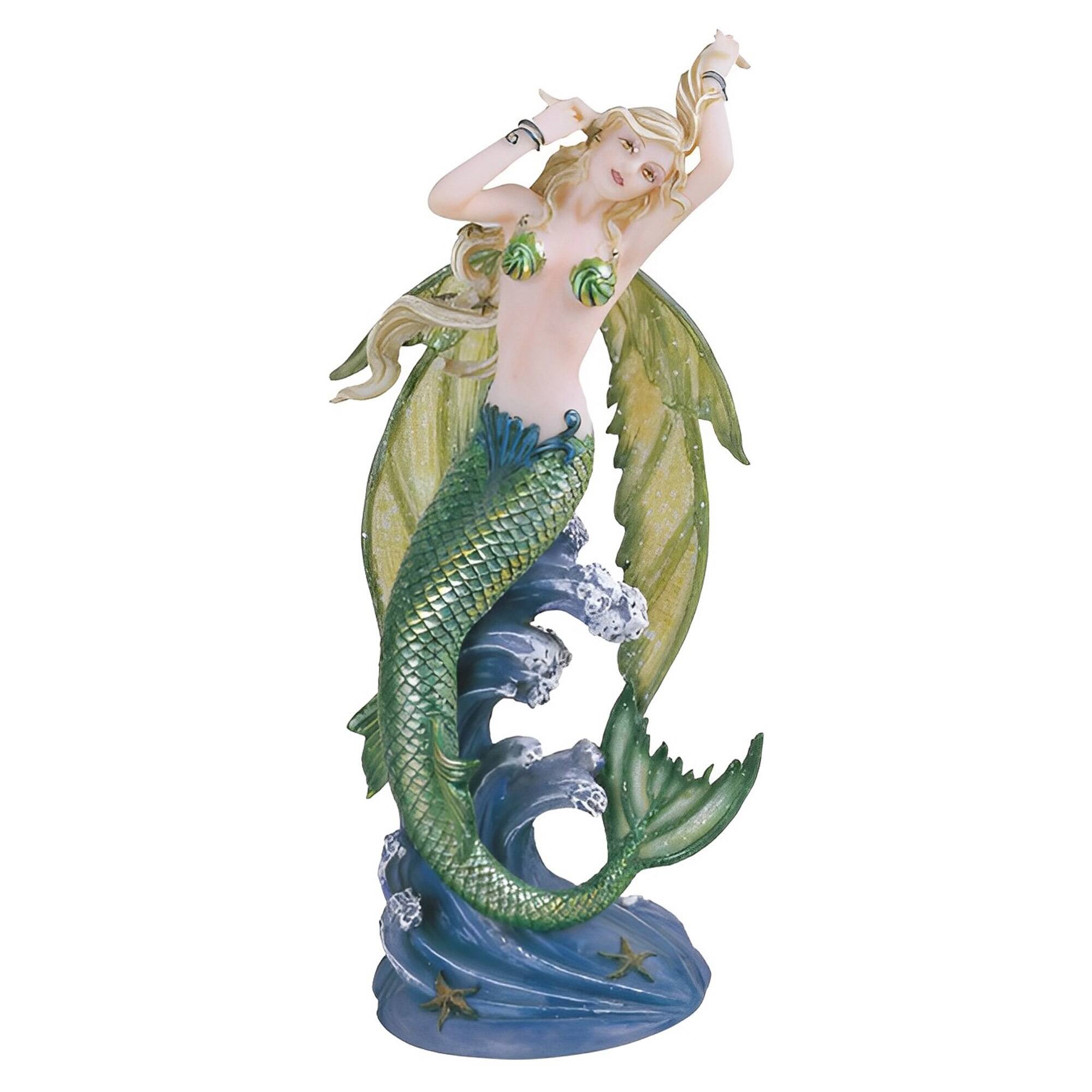 FC Design - 8.5"H Mermaid Fairy Figurine Statue Desk Tabletop Home Decor Gift - Multi-Color
