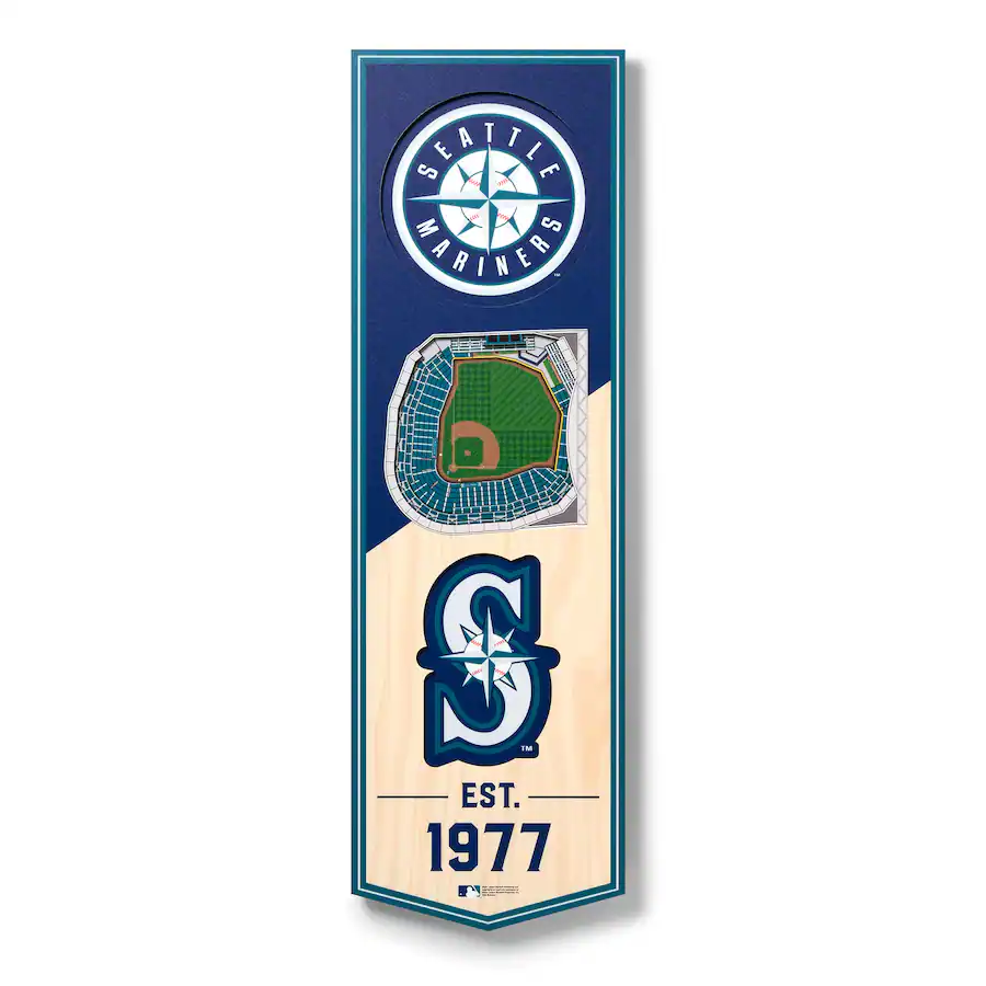 Mariners Stadium Rafter Banners YouTheFan Seattle Mariners 6'' x 19'' 3D StadiumView Banner Multicolor ...