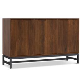 Simpli Home - Banting 58 inch Wide 3 Door Sideboard Buffet Veneer - Natural Walnut
