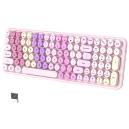 HM 1810 - Wireless 2 Dual Mode Connect Up To 3 Devices Simultaneously Portable 100 key Retro Round Keycaps rainbow - Default
