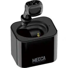 MEDca - Digital Hearing Aid Rechargeable - Hearing Amplifier for Adults and Seniors w/ Charging Base - Single Hear Assist Unit - Black