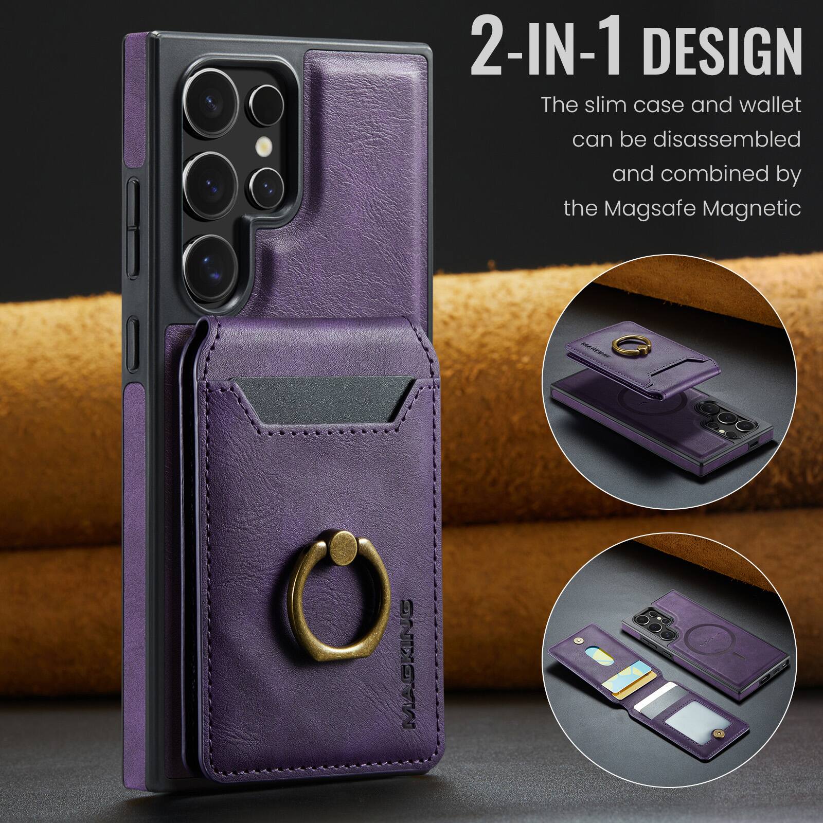 2-IN-1 DESIGN  
The slim case and wallet can be disassembled and combined by the Magsafe Magnetic