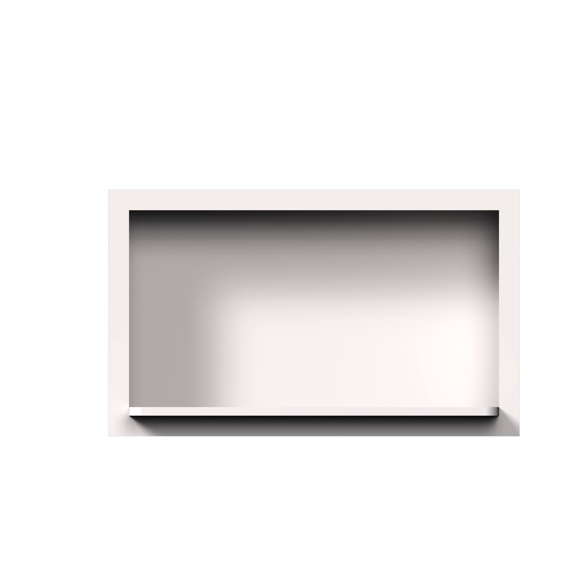 Angle. Boyel Living - 30-in W x 18-in H x 12-in D Shaker Microwave Kitchen Wall Cabinet Shelf - Glacier White.