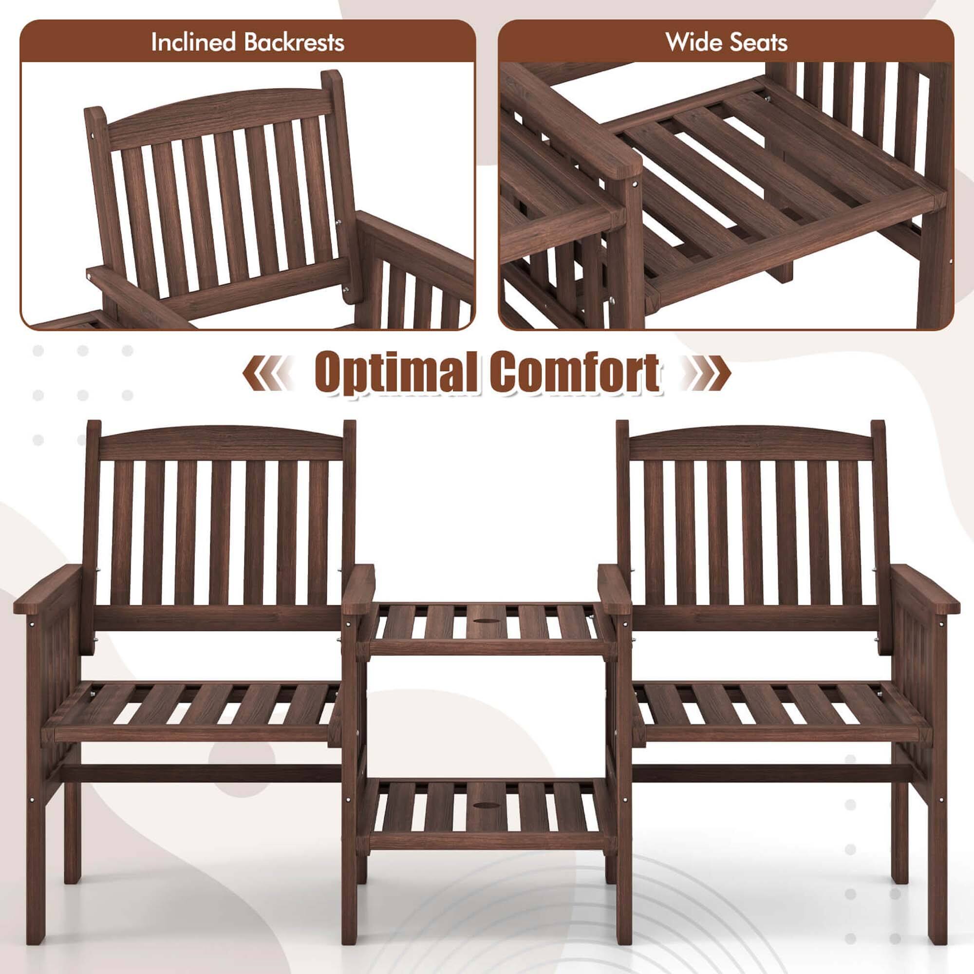 Inclined Backrests  
Wide Seats  
Optimal Comfort