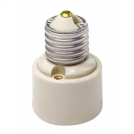 Front. Leviton - Leviton Porcelain Incandescent Medium Base Socket Adapter 1 pk - White.