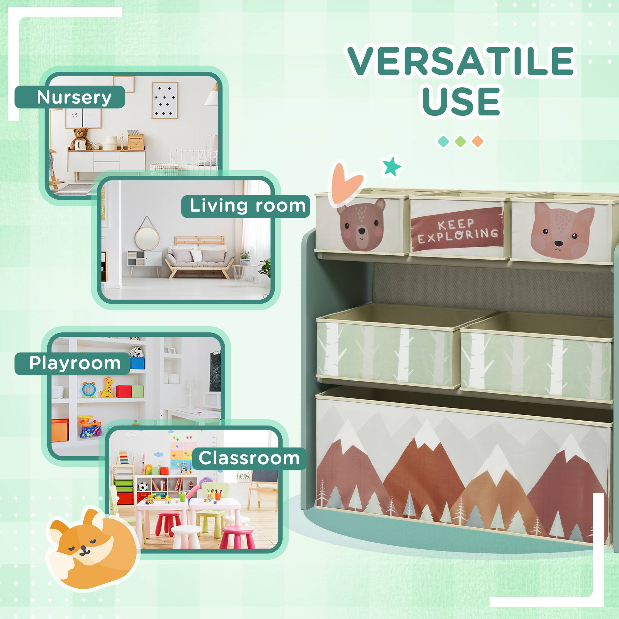 VERSATILE USE

Nursery  
Living room  
Playroom  
Classroom  

KEEP EXPLORING