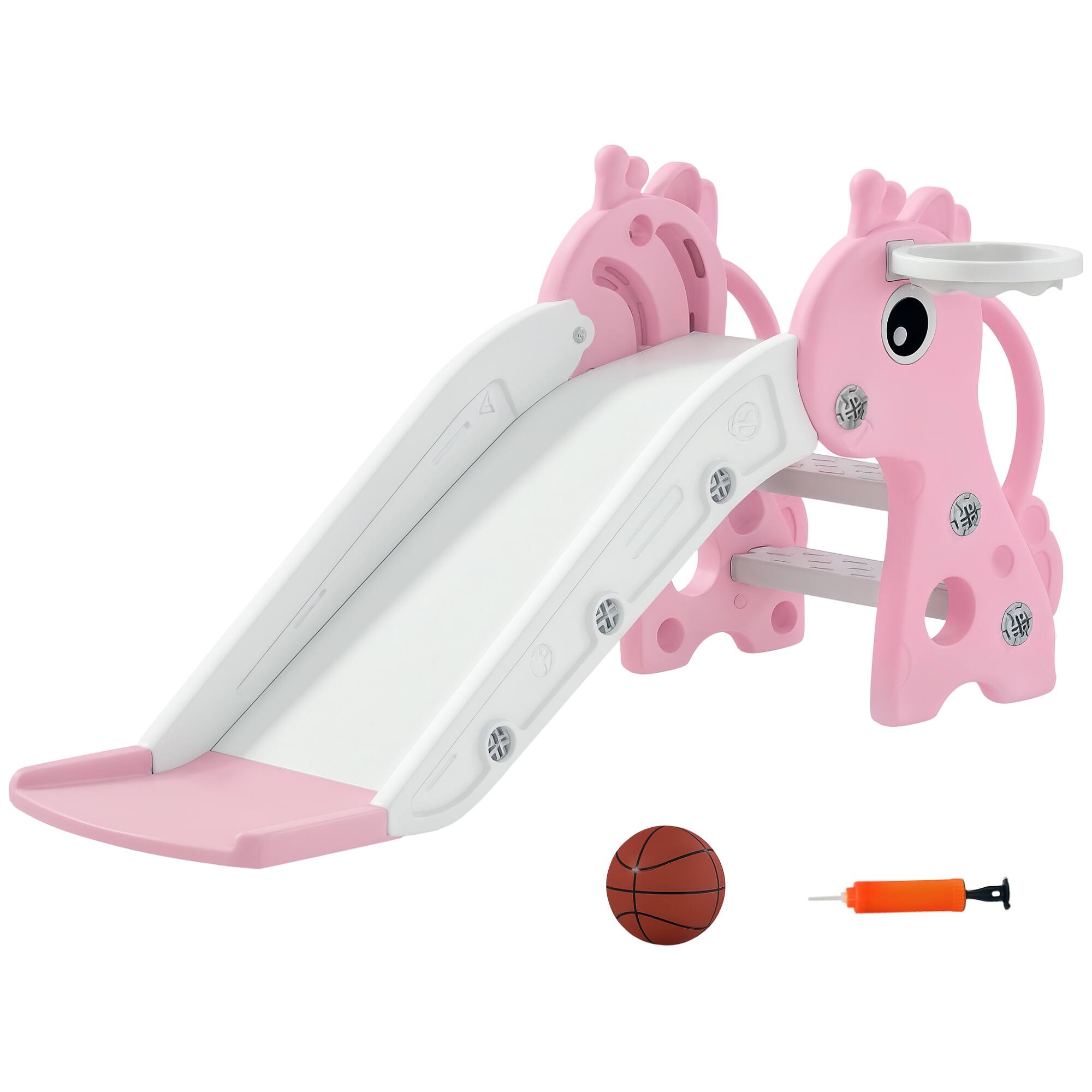 Qaba - Toddler Slide w/ Climber, Basketball Hoop, Giraffe Design, 1-3yrs price history on PriceWatchPro