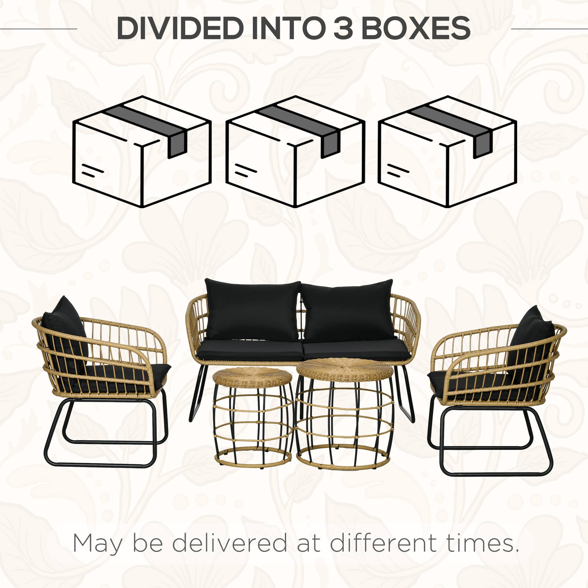 DIVIDED INTO 3 BOXES

May be delivered at different times.
