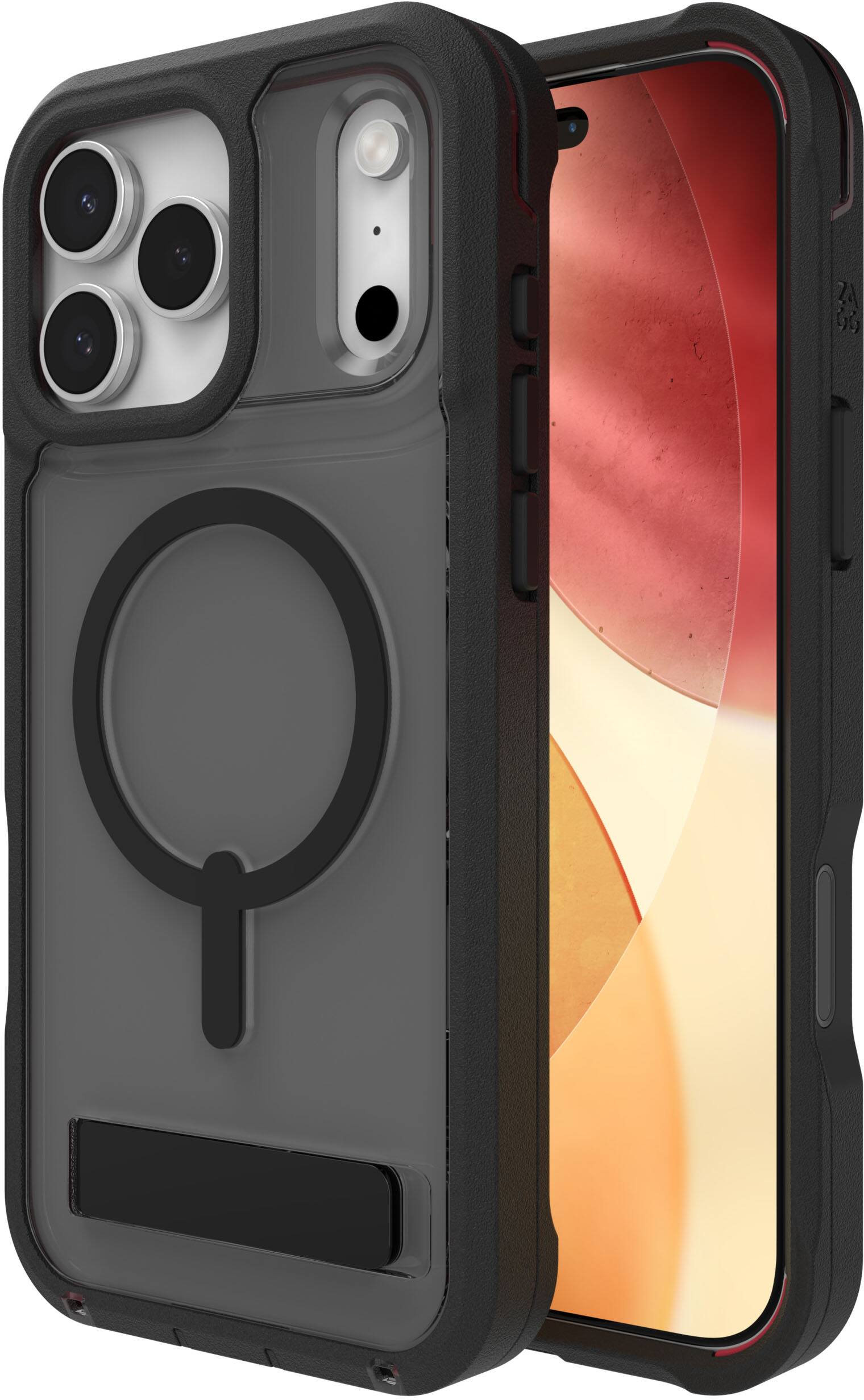 Alt View 8. ZAGG - Rainier Snap with Kickstand for Apple iPhone 17 Pro Max - Smoke Black.