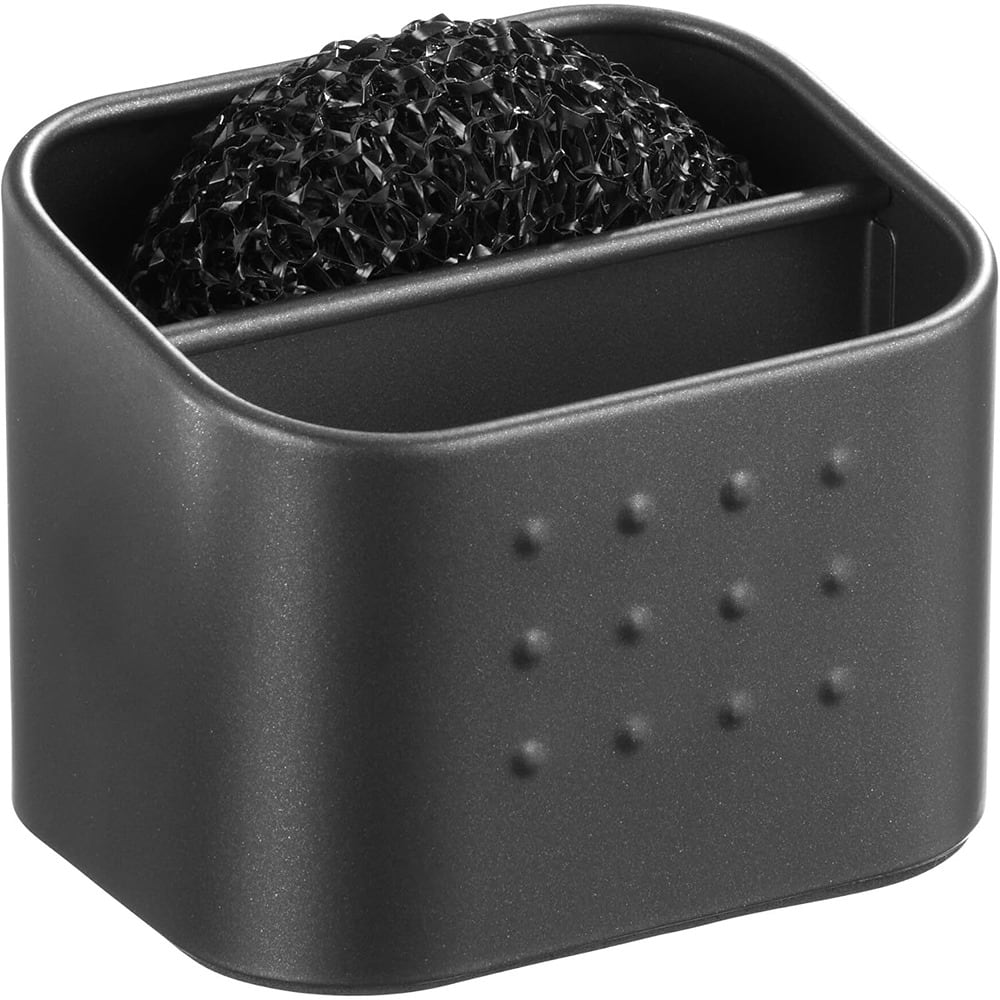 PARKER SLATER - Sponge & Scrubber Holder – 2-Compartment Sink Caddy, Matte Black