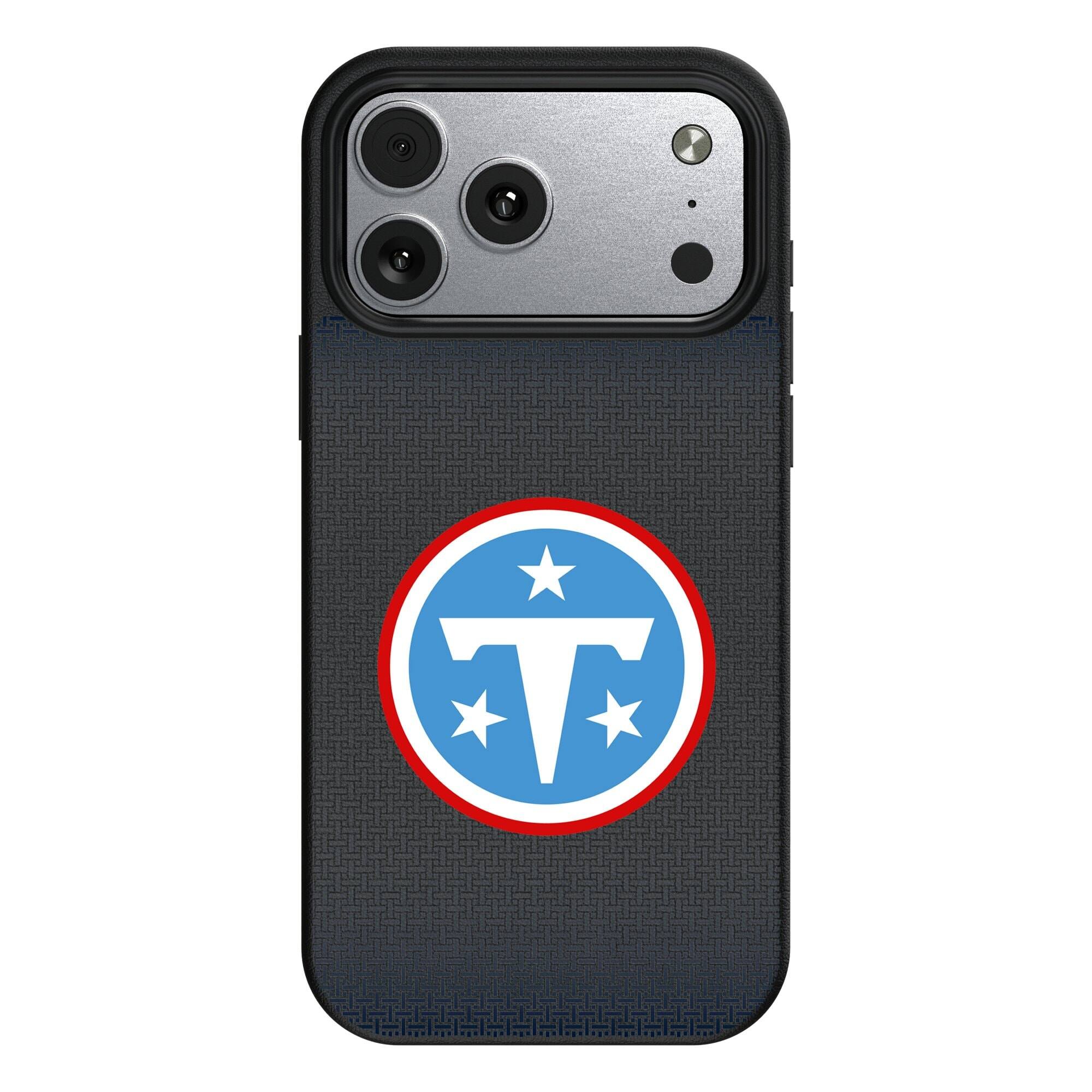 Keyscaper - NFL - Tennessee Titans Linen Logo iPhone Magnetic Bump Case - 15 - Black