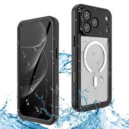 Dteck - Waterproof Magnetic Case for Apple iPhone 17 Pro Max Full-Body Shockproof Clear Cover with Built-in Screen Protector - Black