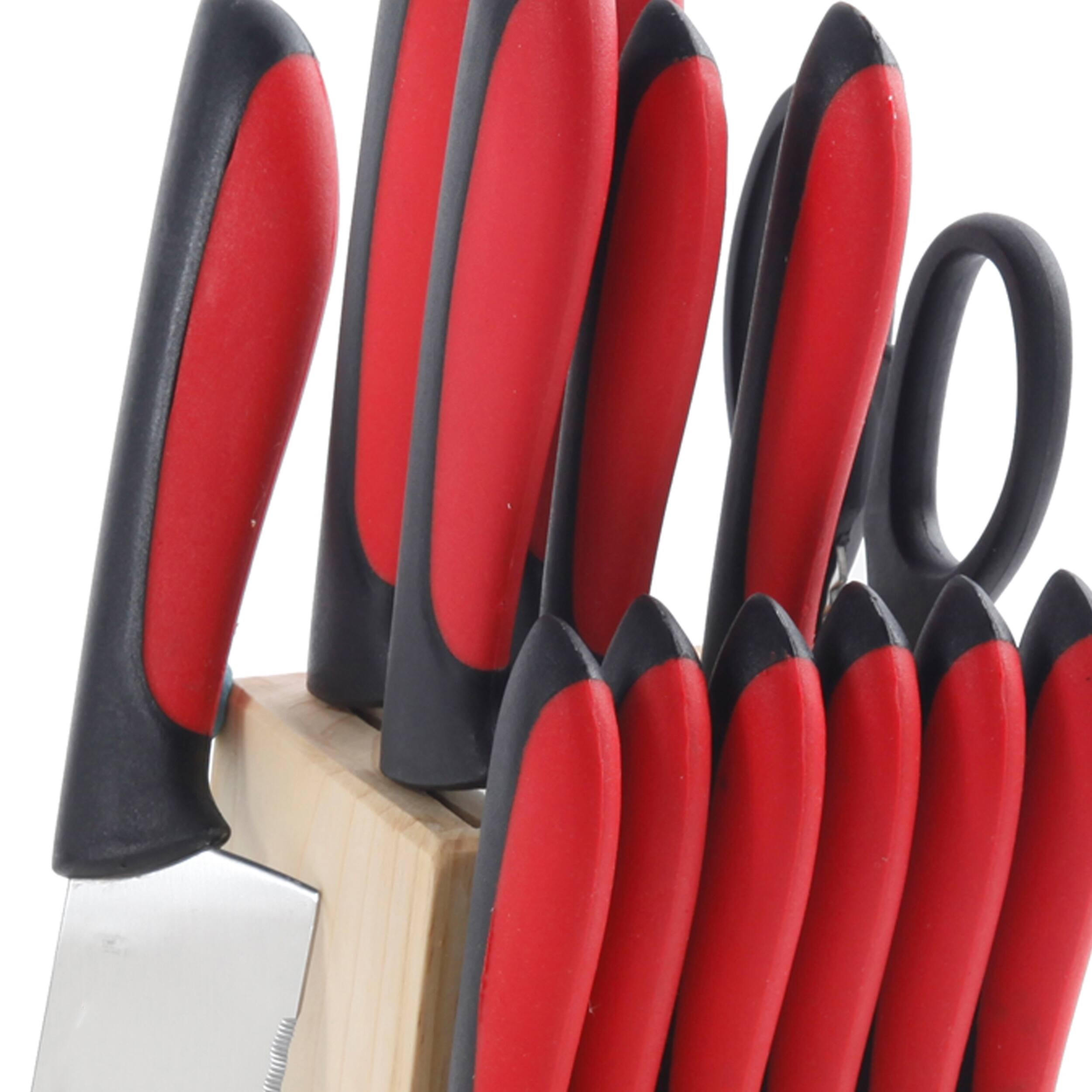 Alt View 1. MegaChef - MegaChef 14 Piece Cutlery Set in Red - Red.