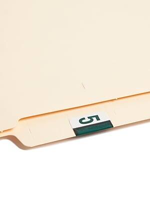 Alt View 3. Smead - BCCRN Color Coded Numeric Labels, 5, Dark Green, 500/Roll - Green.