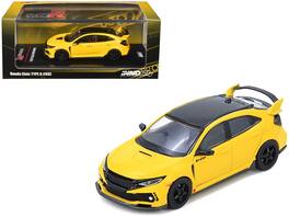 Honda Civic Type R (FK8) RHD (Right Hand Drive) Top 1/64 Diecast Model Car by Inno Models - Yellow with Black
