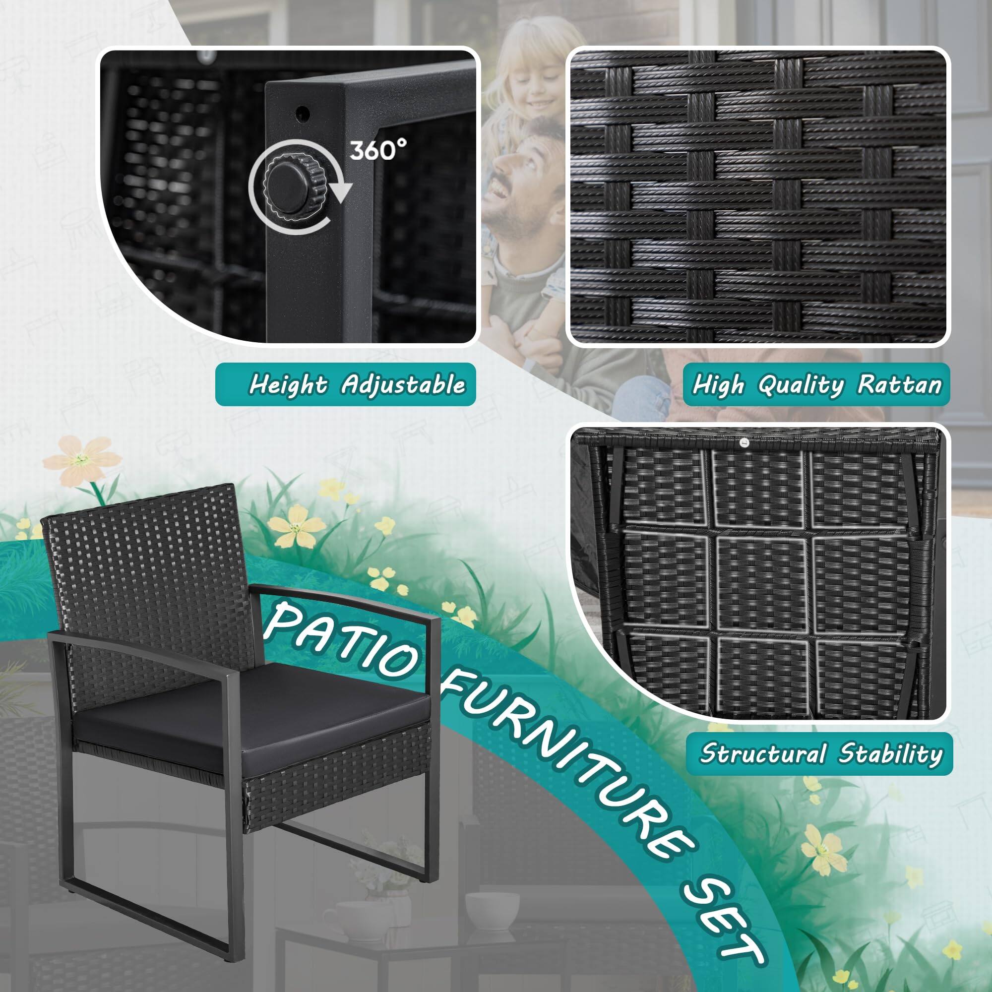 360° Height Adjustable High Quality Rattan PATIO FURNITURE SET

- Height Adjustable
- High Quality Rattan
- Structural Stability