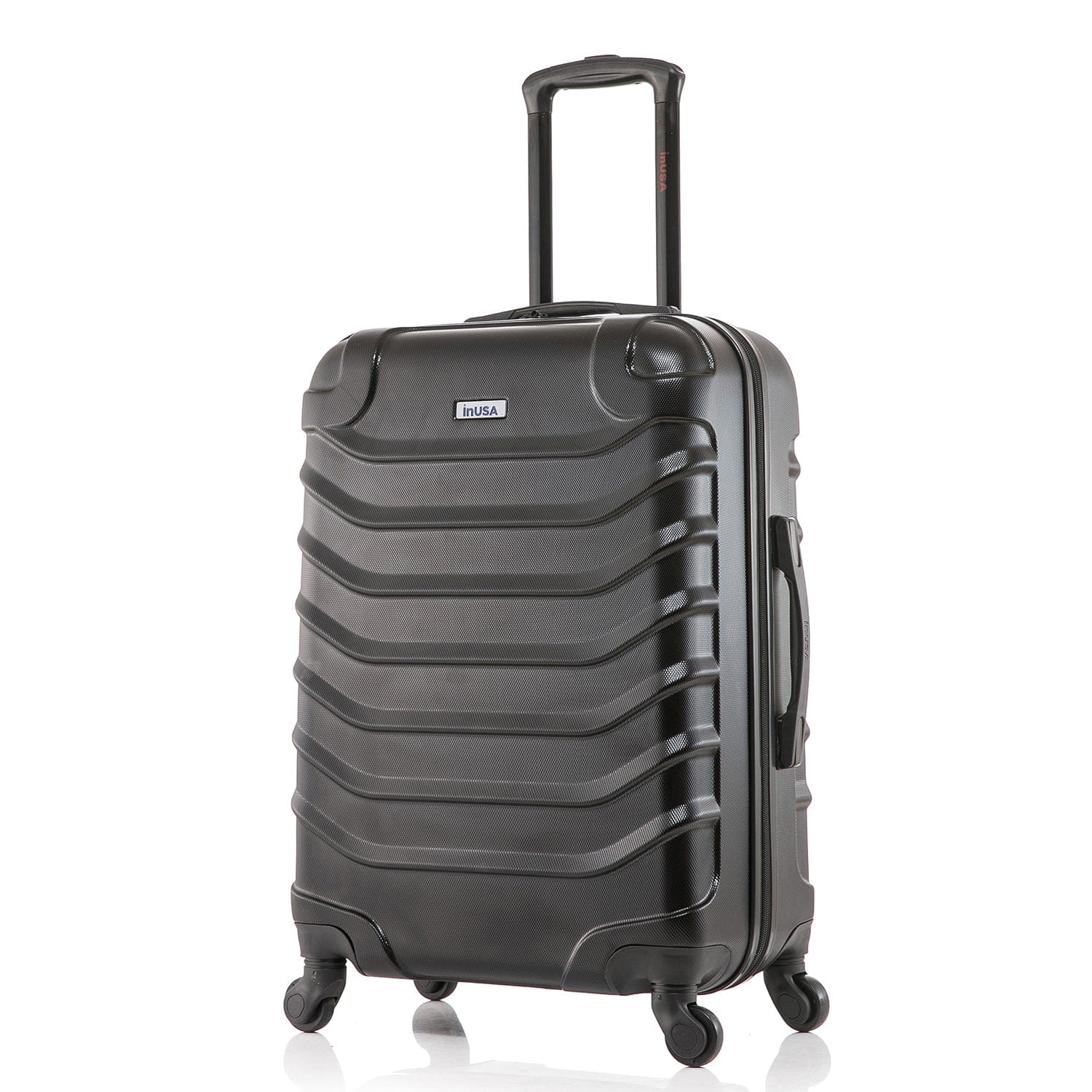 Front. InUSA - Endurance Lightweight Hardside Spinner Luggage 24" - Black.