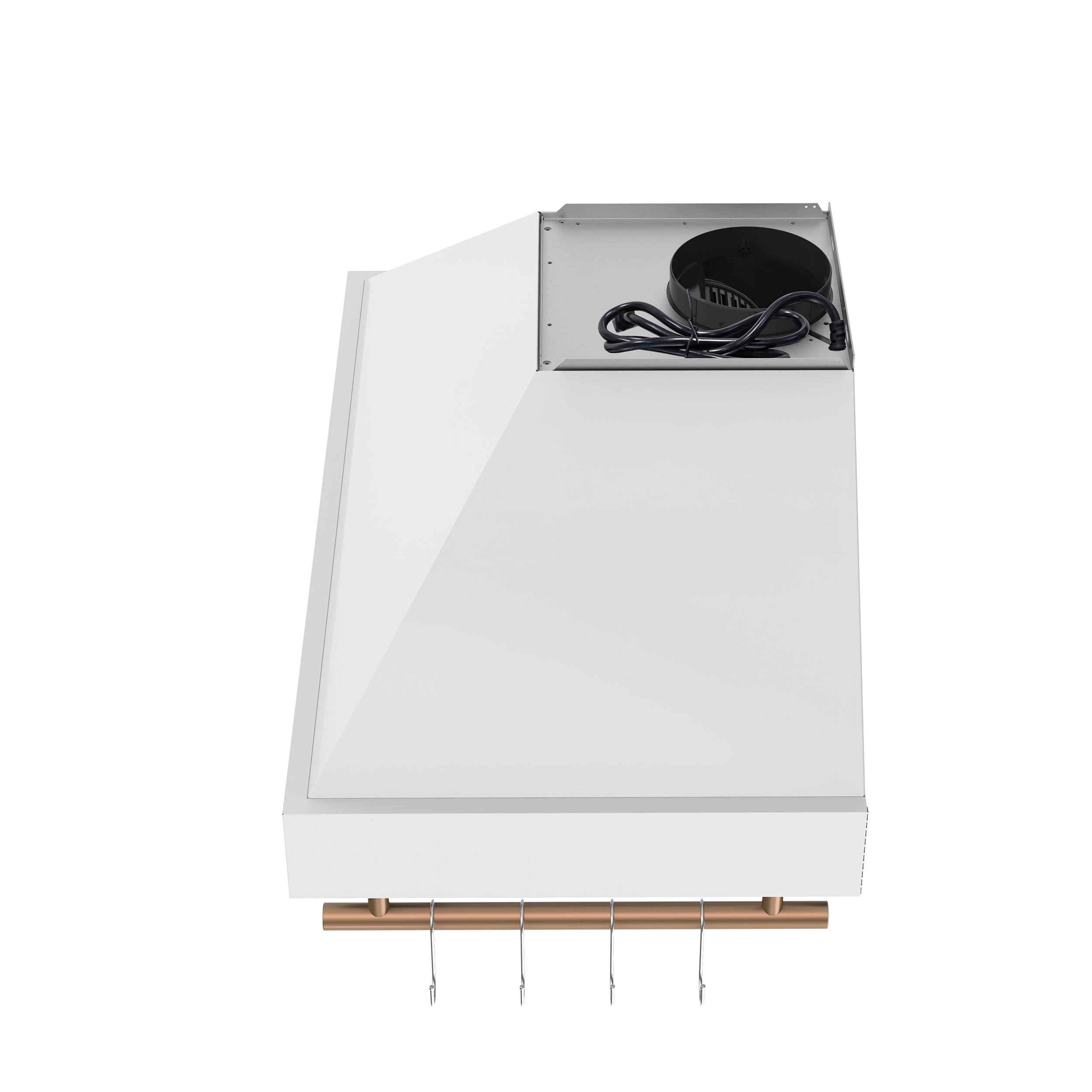 Alt View 3. Forno Appliances - Venezia 36" Wall-Mounted Range Hood with Touch Controls and Baffle Filters - White.
