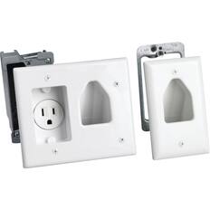 Angle. DataComm - Flat Panel TV Cable Organizer Remodeling Kit with Power Outlet - White.