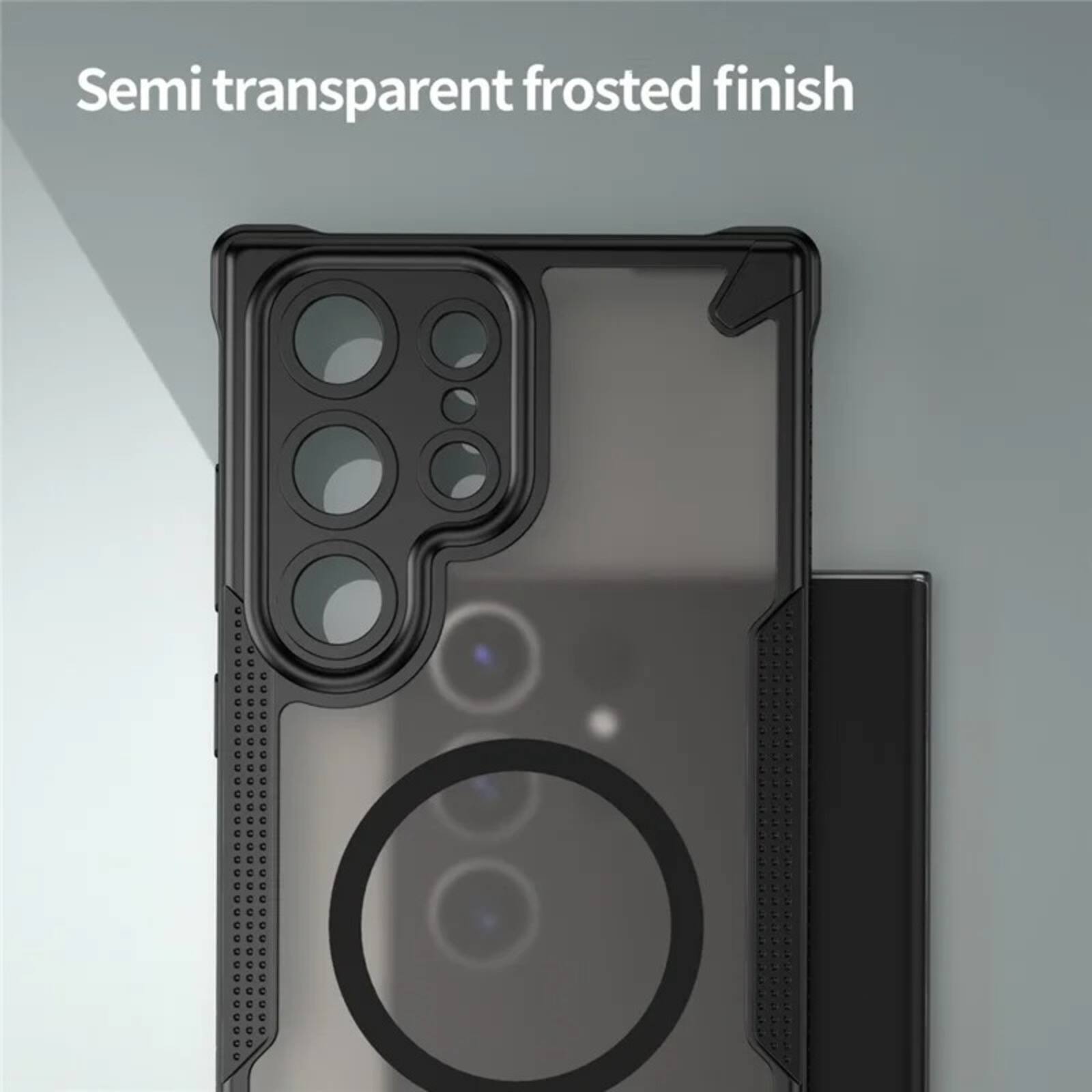 Semi transparent frosted finish
