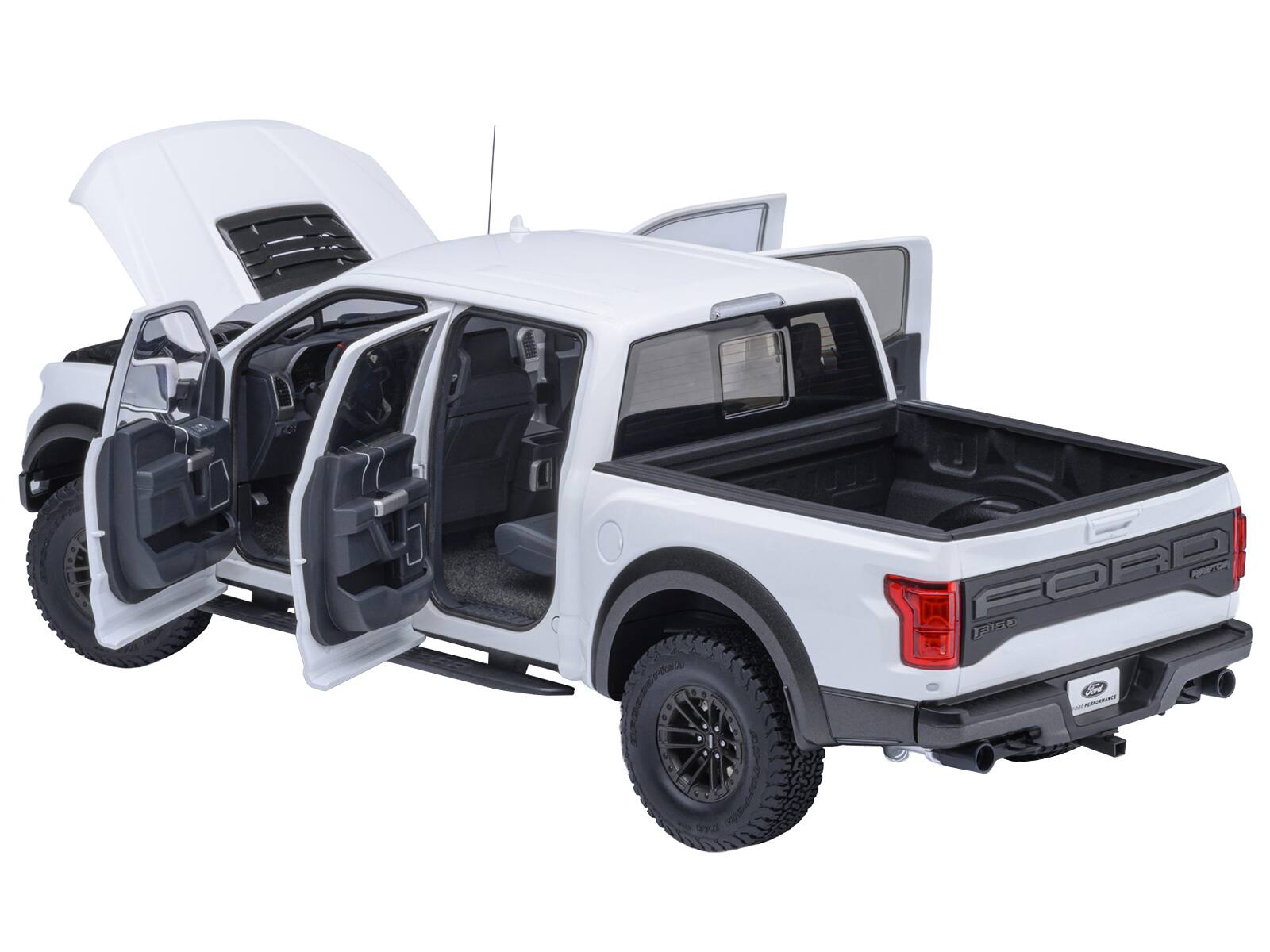 Alt View 1. Autoart - 2019 Ford F-150 Raptor Pickup Truck Oxford White 1/18 Model Car by Autoart.