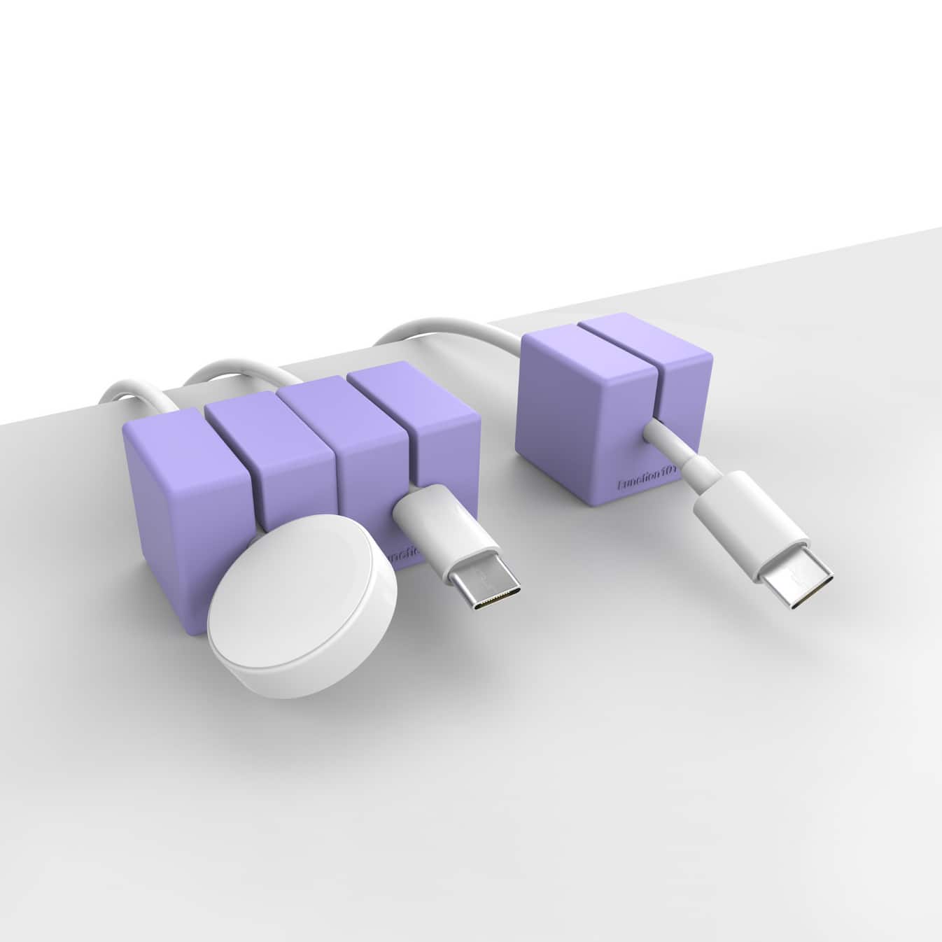 Function 101 - Cable Blocks Magnetic Cord Organizers - (3 pack) - Purple