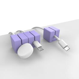 Function 101 - Cable Blocks Magnetic Cord Organizers - (3 pack) - Purple
