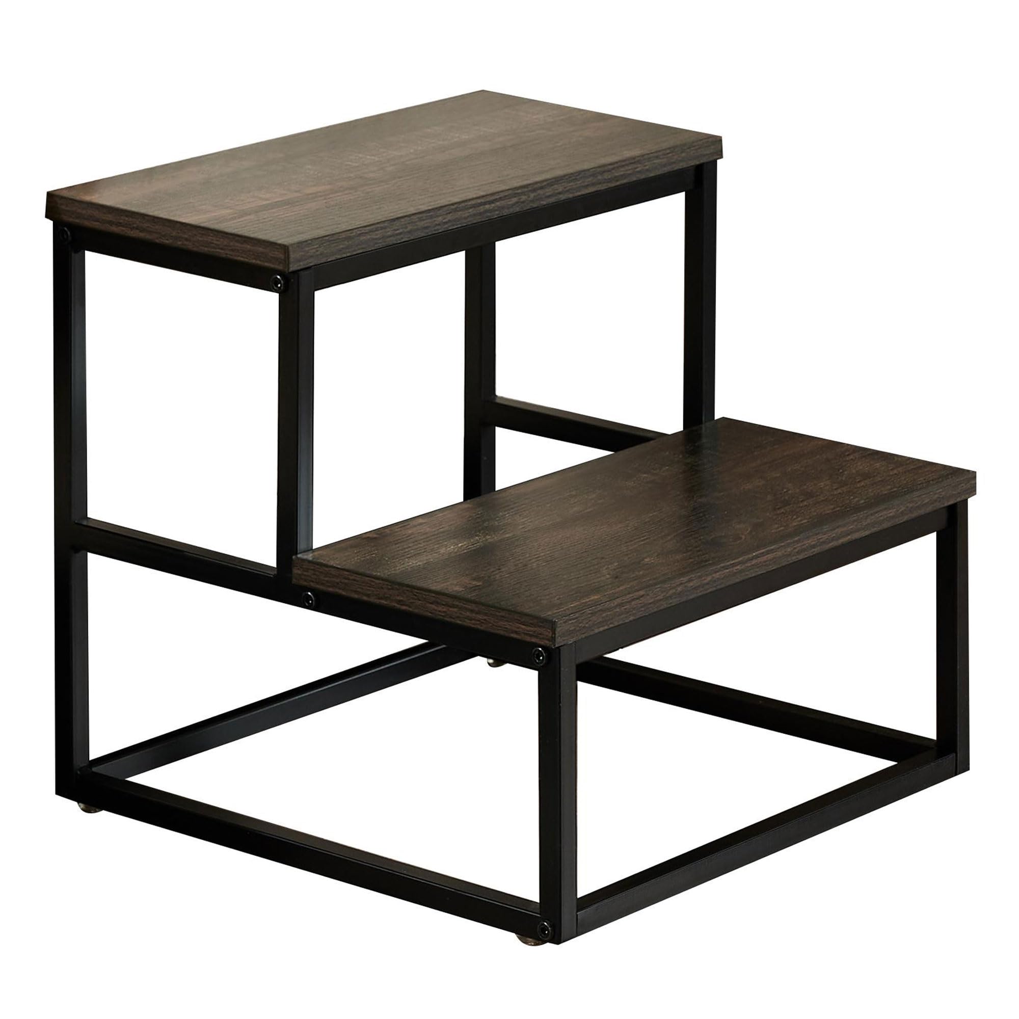Alt View 2. Kings Brand Furniture - Kings Brand Furniture Axel 2-Step Step Stool – Lightweight, Durable & Modern Design Wooden Steps & Metal Frame - Black.