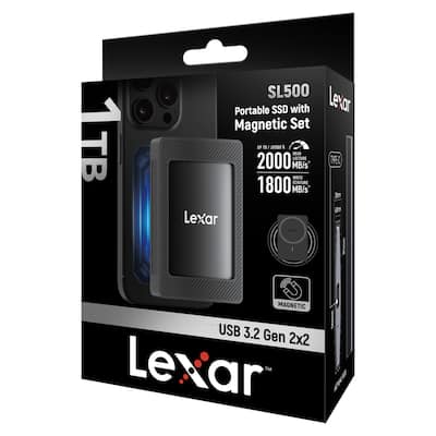 Lexar SL500 1TB Portable SSD with Magnetic Set USB 3.2 Gen 2x2 Lexar SL500 1TB Portable SSD with Magnetic Set USB 3.2 Gen 2x2