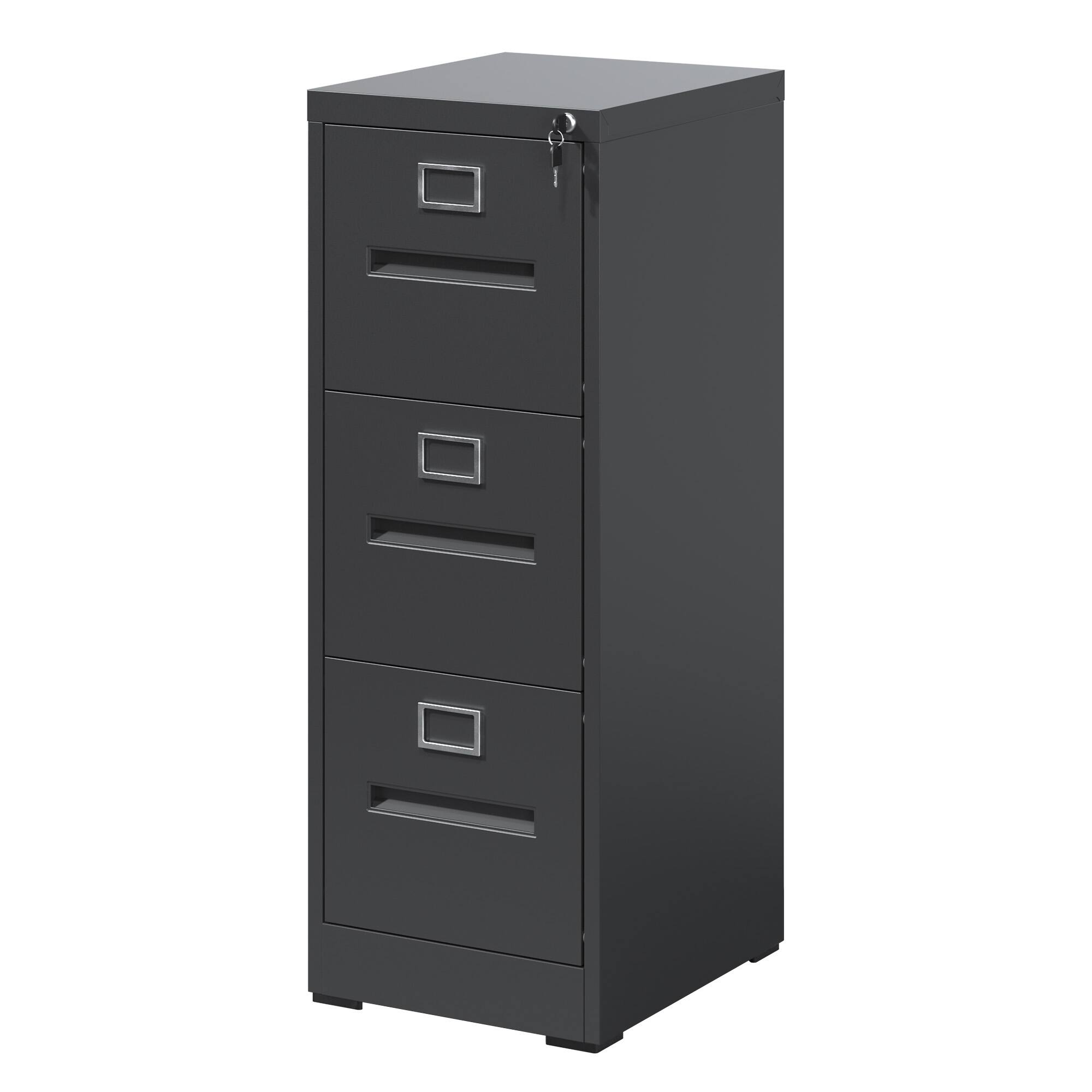 APRILSOUL - 3 Drawer File Cabinet with Lock Metal Vertical File Cabinet Office Home, A4 Legal/Letter Size Narrow File Cabinet Locked