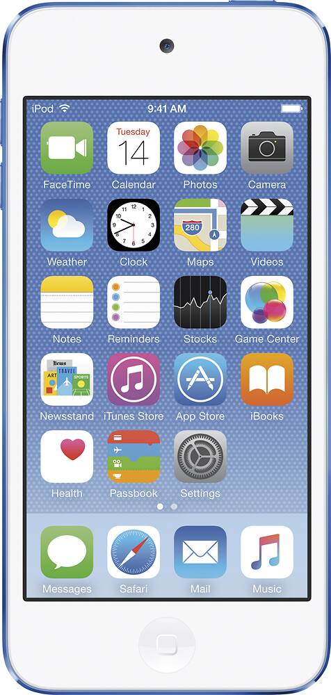 Front. Apple - Geek Squad Certified Refurbished iPod touch® 32GB MP3 Player - Blue.